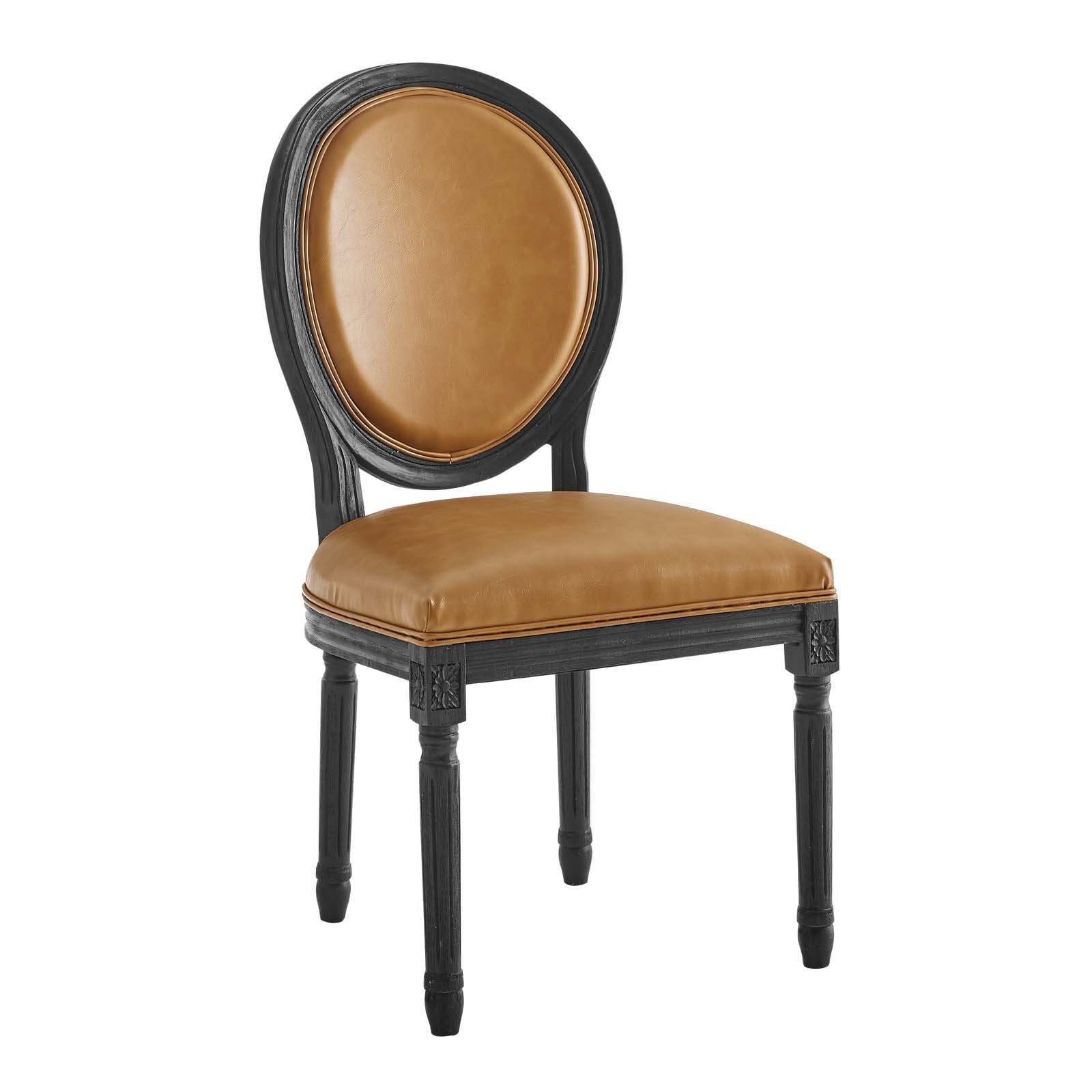 Emanate Vintage French Vegan Leather Dining Side Chair - East Shore Modern Home Furnishings