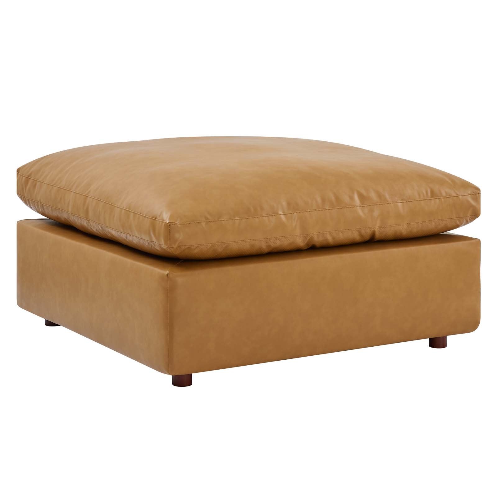Commix Down Filled Overstuffed Vegan Leather Ottoman
