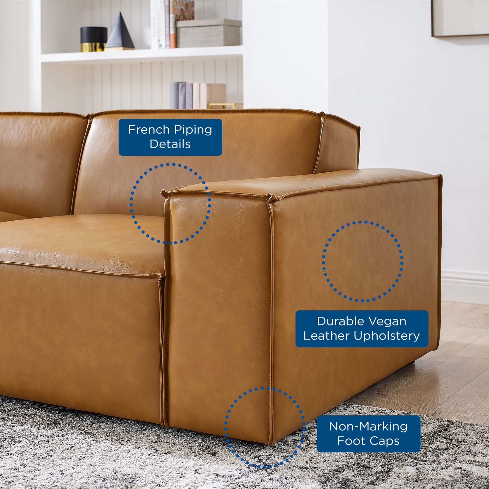 Restore Vegan Leather 4-Piece Sofa - East Shore Modern Home Furnishings