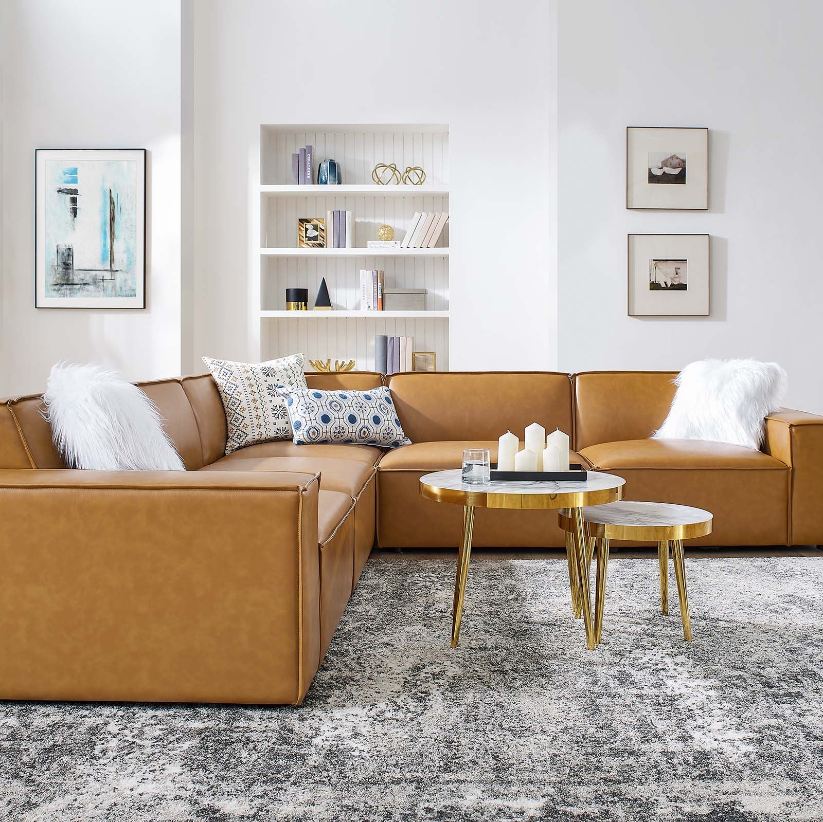 Restore 5-Piece Vegan Leather Sectional Sofa - East Shore Modern Home Furnishings