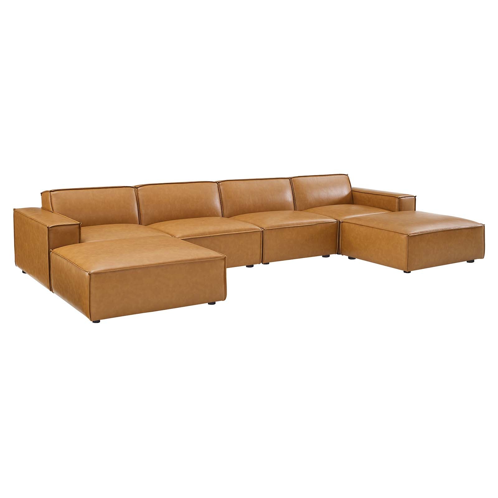 Restore 6-Piece Vegan Leather Sectional Sofa - East Shore Modern Home Furnishings