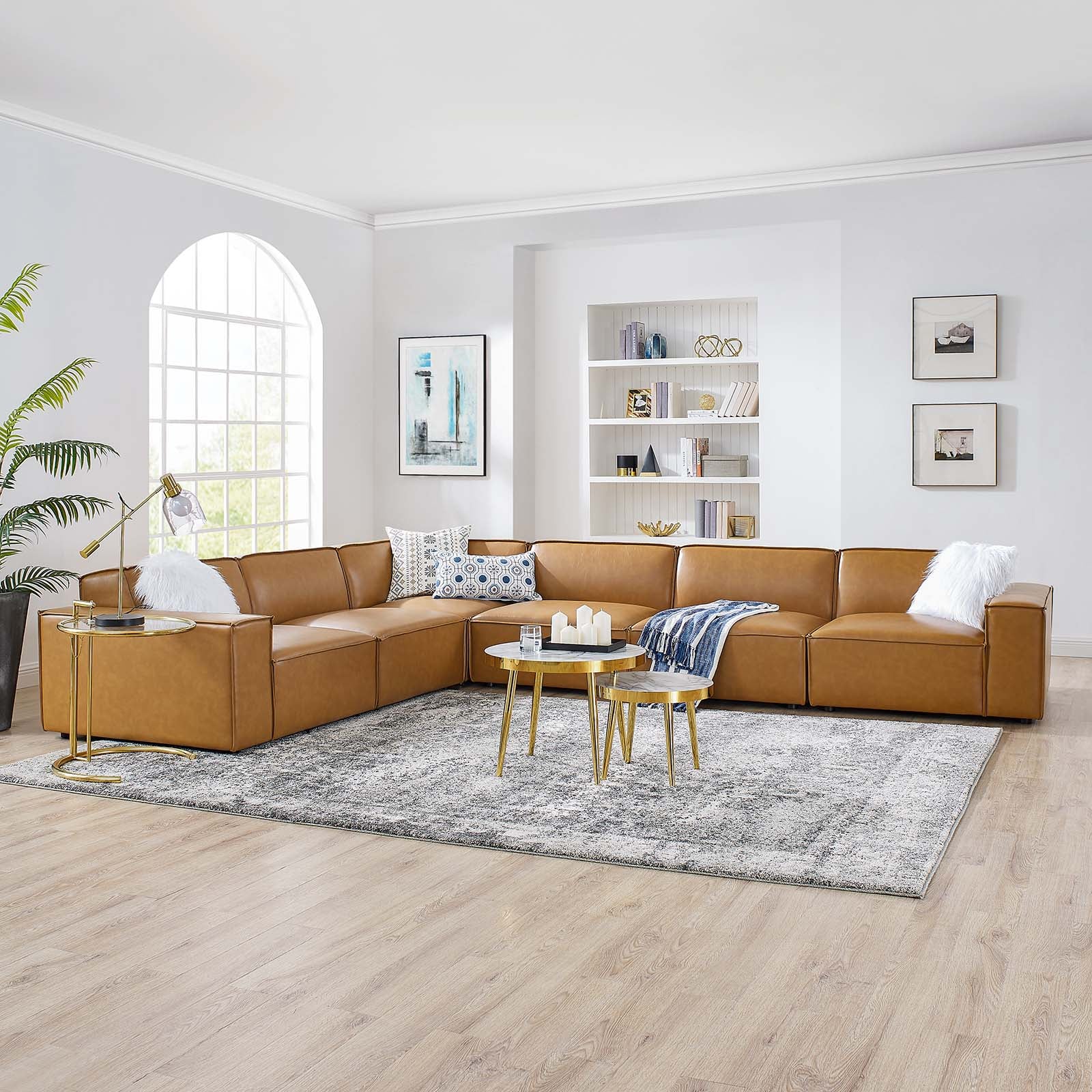 Restore 6-Piece Vegan Leather Sectional Sofa - East Shore Modern Home Furnishings