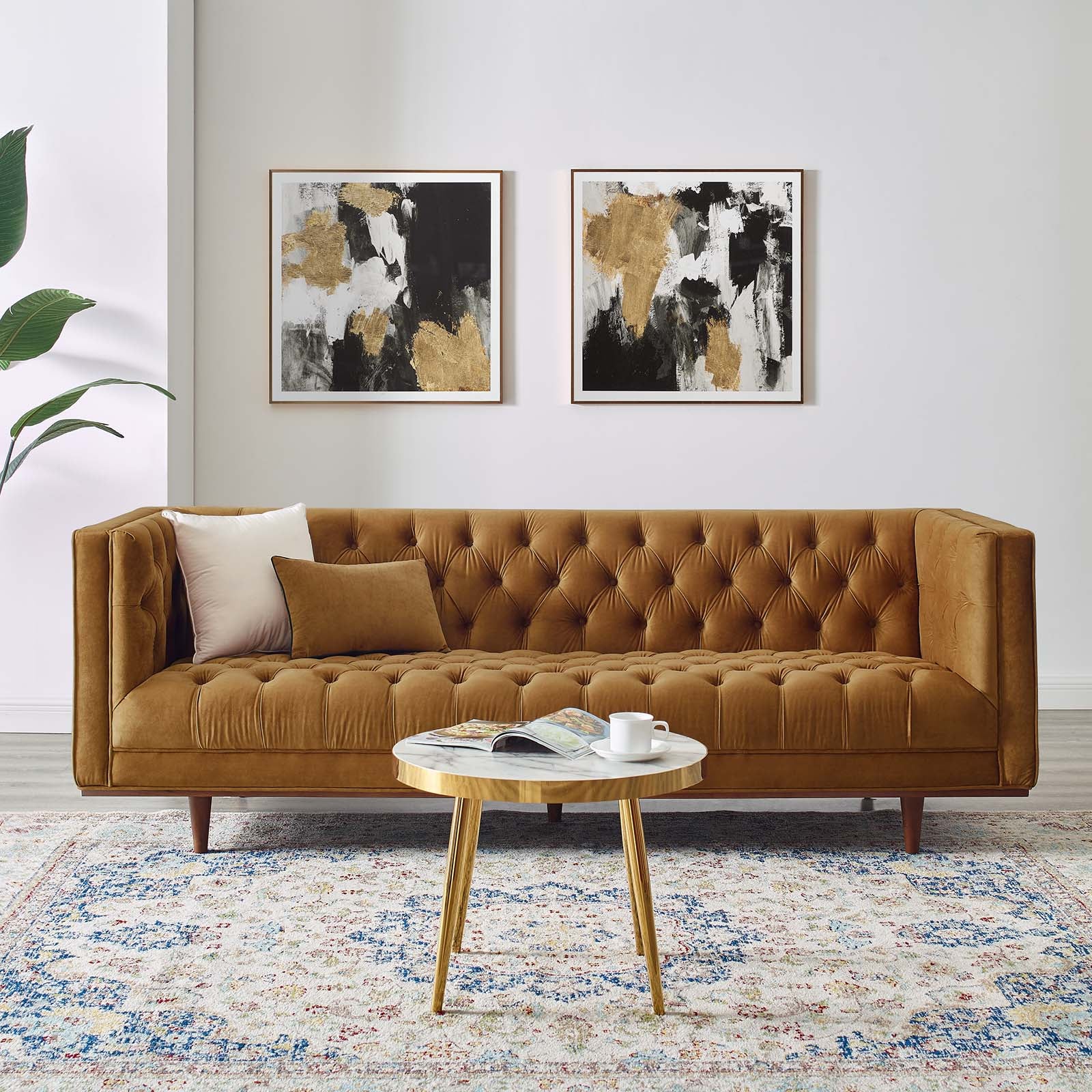 Elation Tufted Performance Velvet Sofa - East Shore Modern Home Furnishings