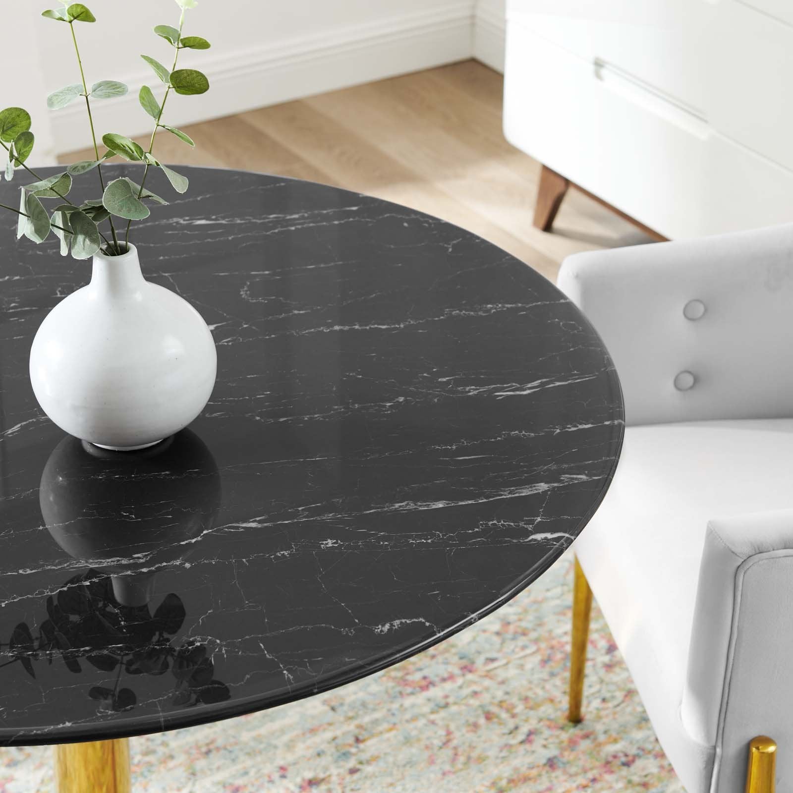 Verne 40" Artificial Marble Dining Table - East Shore Modern Home Furnishings