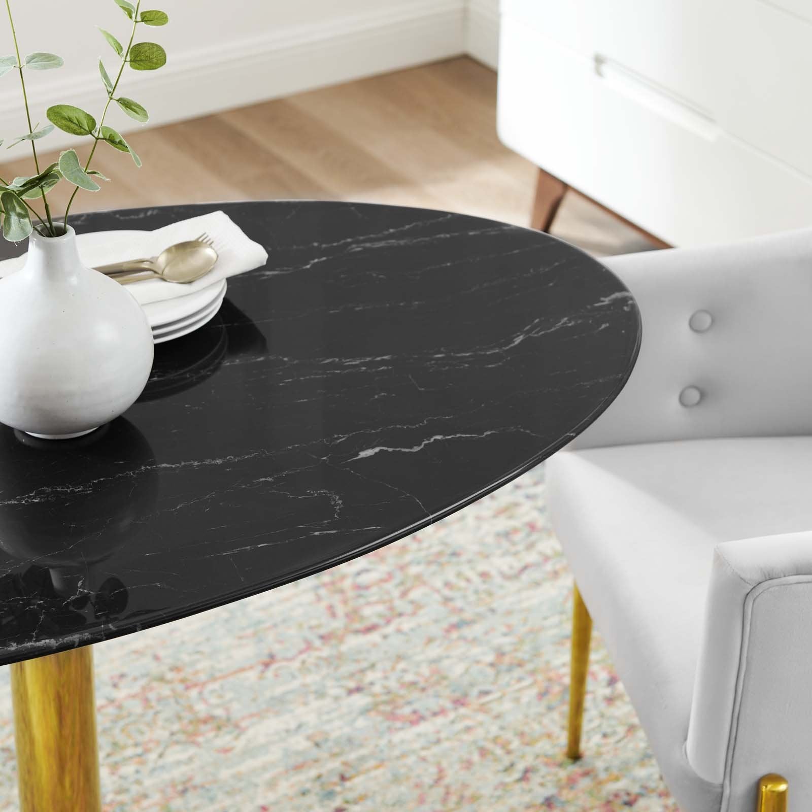 Verne 48" Artificial Marble Dining Table