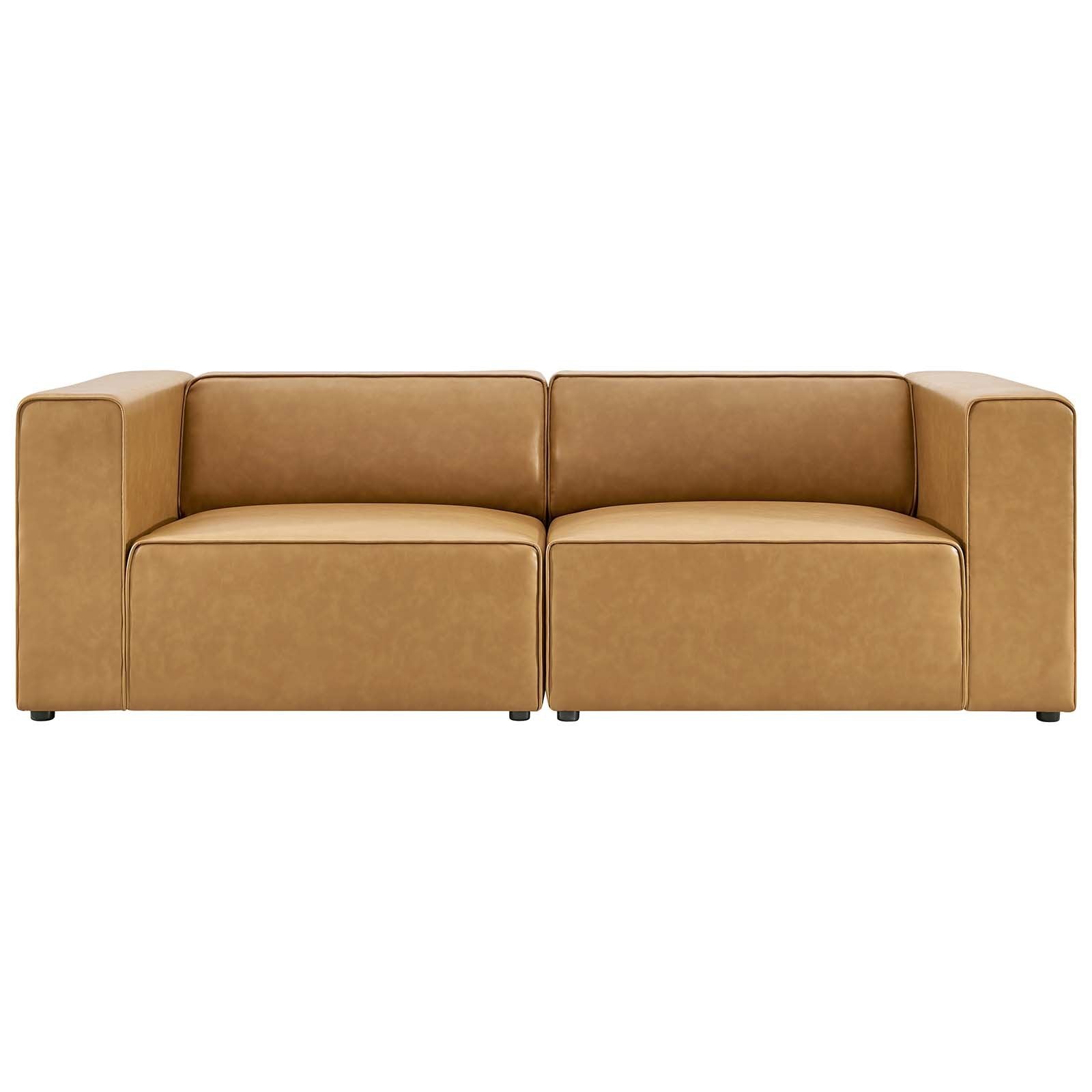 Mingle Vegan Leather 2-Piece Sectional Sofa Loveseat - East Shore Modern Home Furnishings