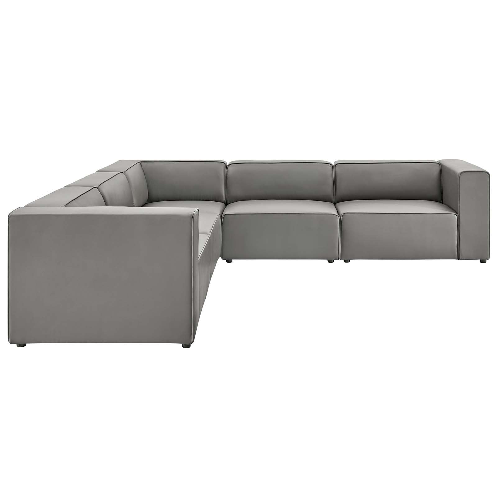 Mingle Vegan Leather 5-Piece Sectional Sofa - East Shore Modern Home Furnishings