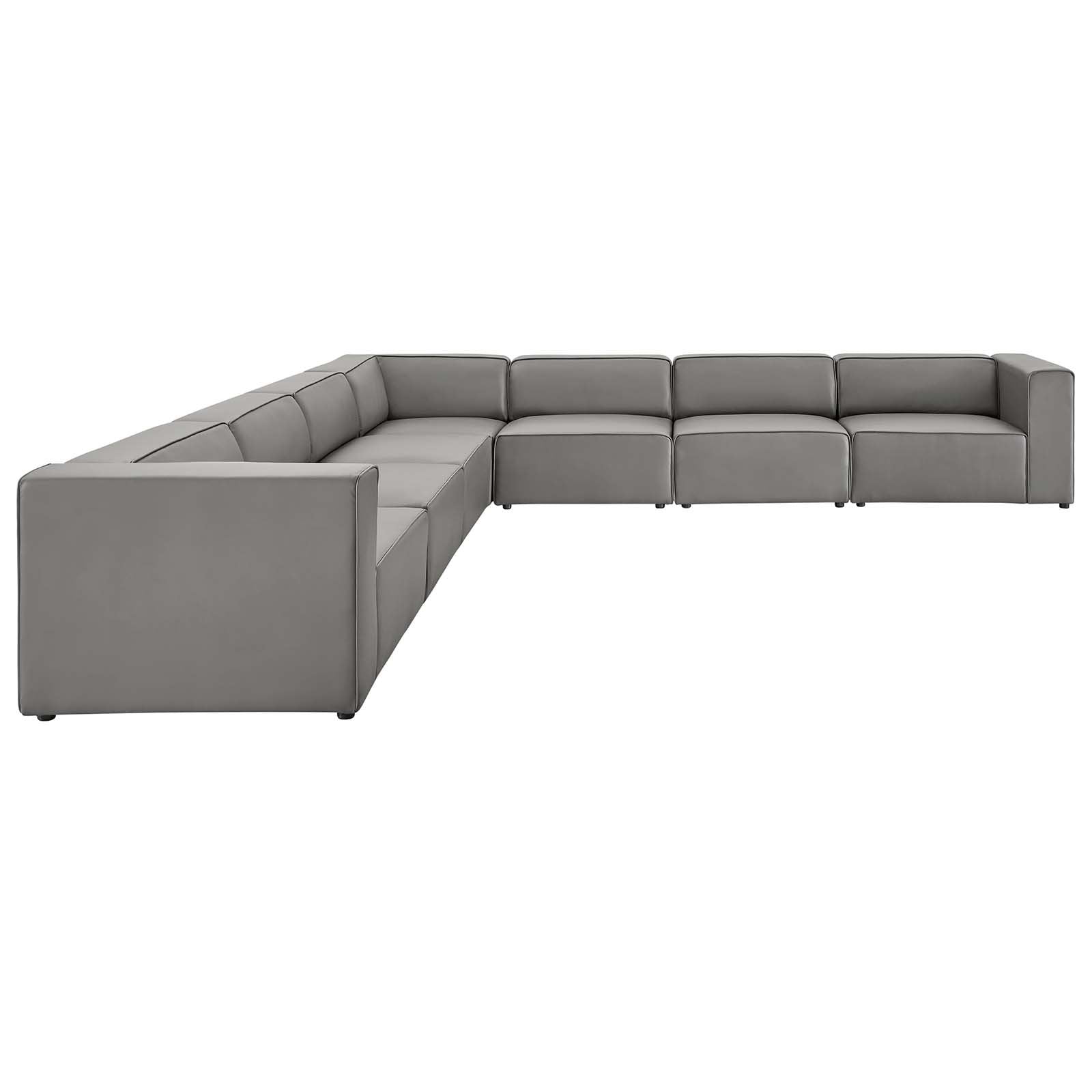 Mingle Vegan Leather 7-Piece Sectional Sofa - East Shore Modern Home Furnishings