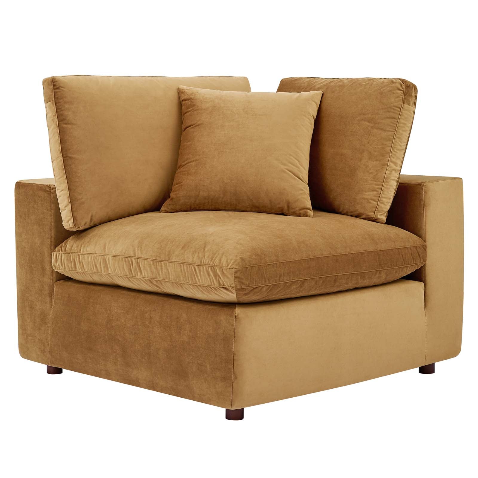 Commix Down Filled Overstuffed Performance Velvet Loveseat - East Shore Modern Home Furnishings