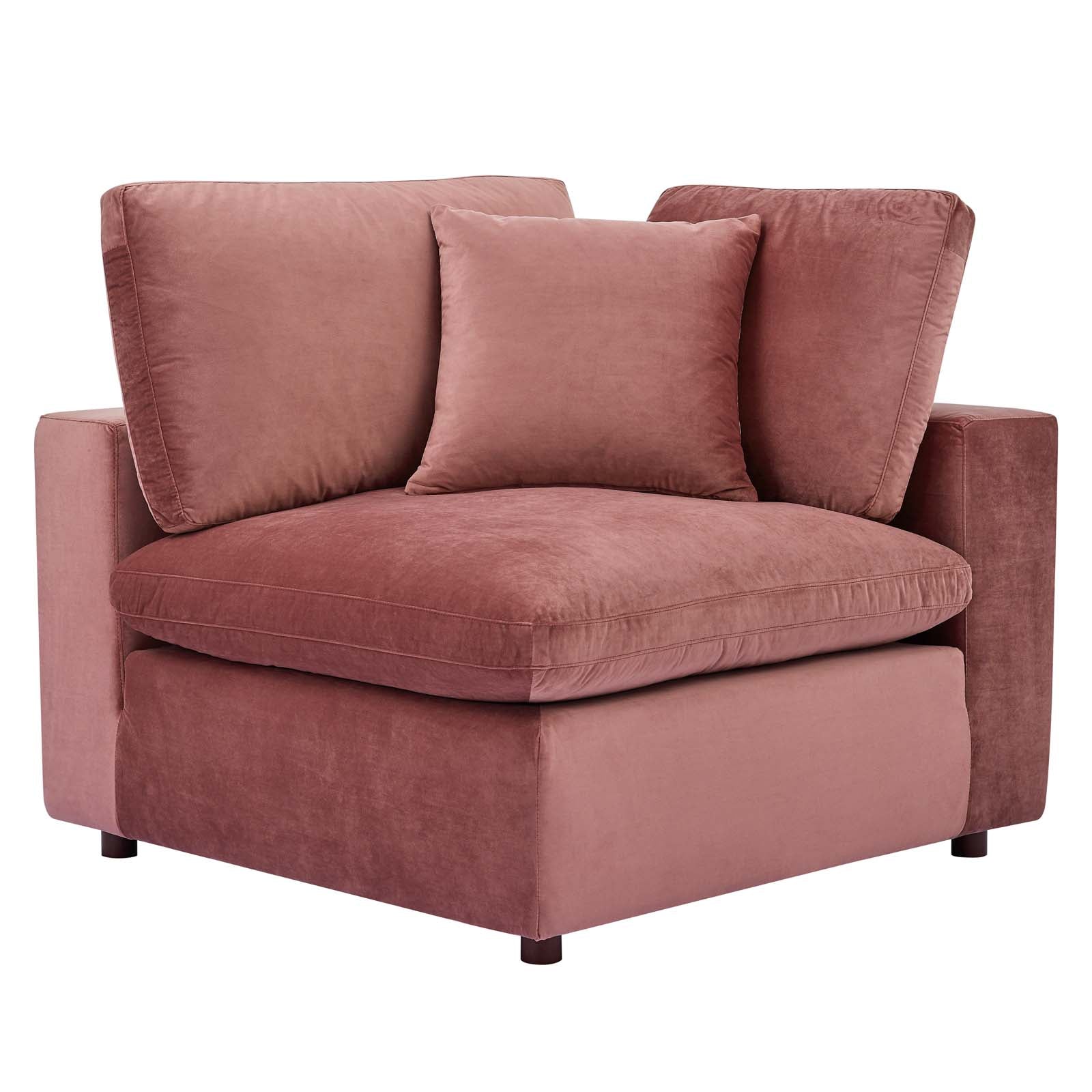 Commix Down Filled Overstuffed Performance Velvet Loveseat - East Shore Modern Home Furnishings