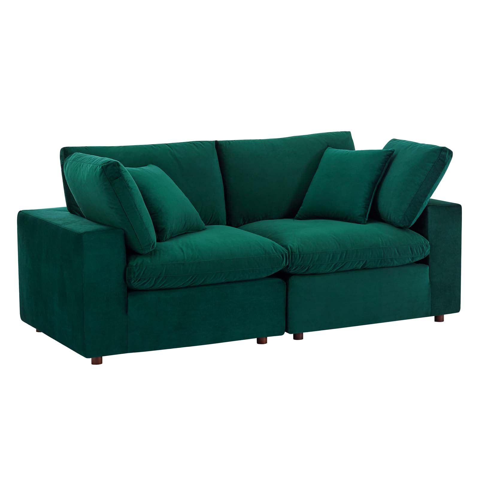 Commix Down Filled Overstuffed Performance Velvet Loveseat - East Shore Modern Home Furnishings