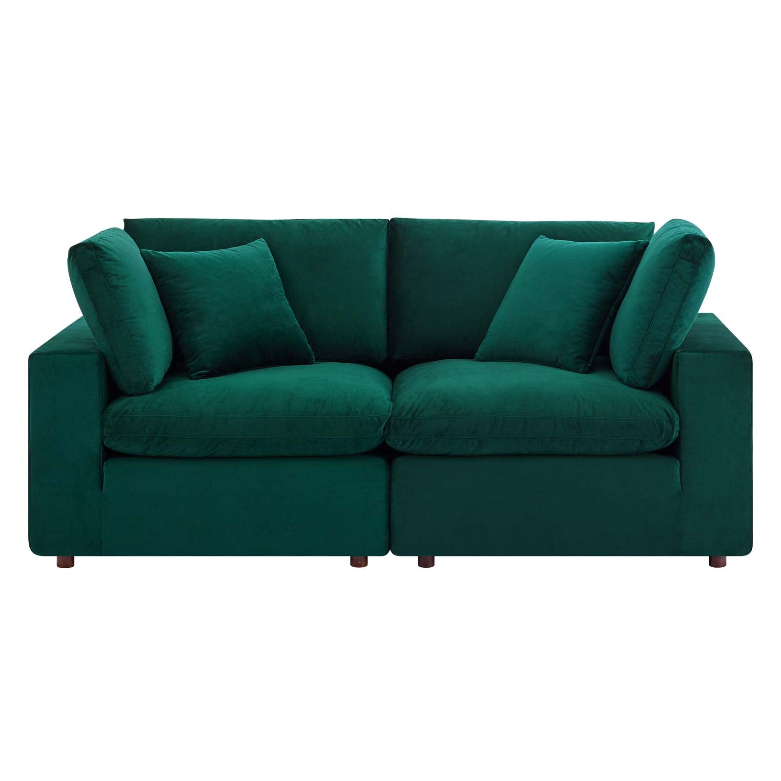 Commix Down Filled Overstuffed Performance Velvet Loveseat - East Shore Modern Home Furnishings