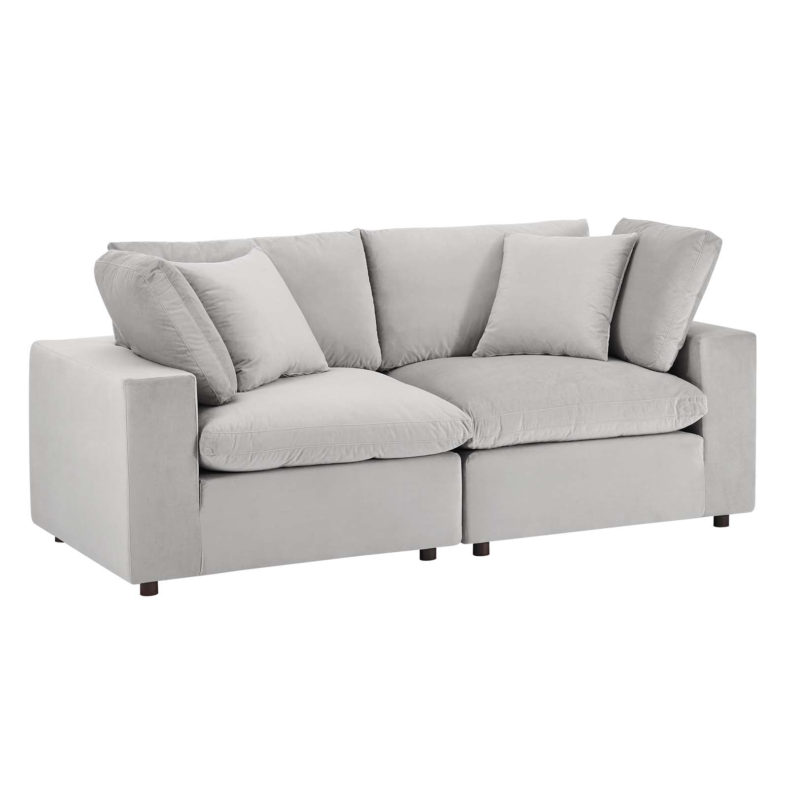 Commix Down Filled Overstuffed Performance Velvet Loveseat - East Shore Modern Home Furnishings