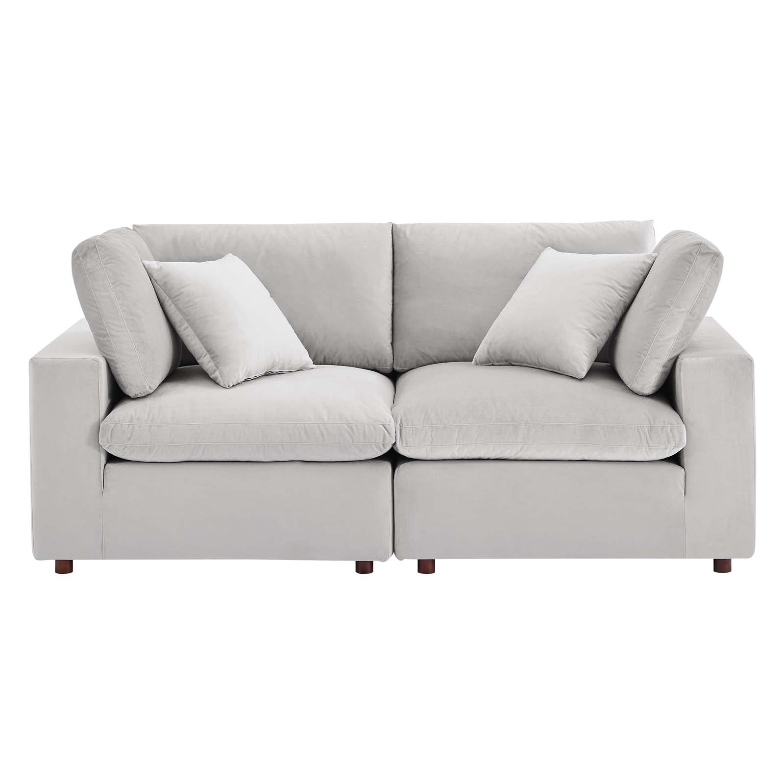 Commix Down Filled Overstuffed Performance Velvet Loveseat - East Shore Modern Home Furnishings