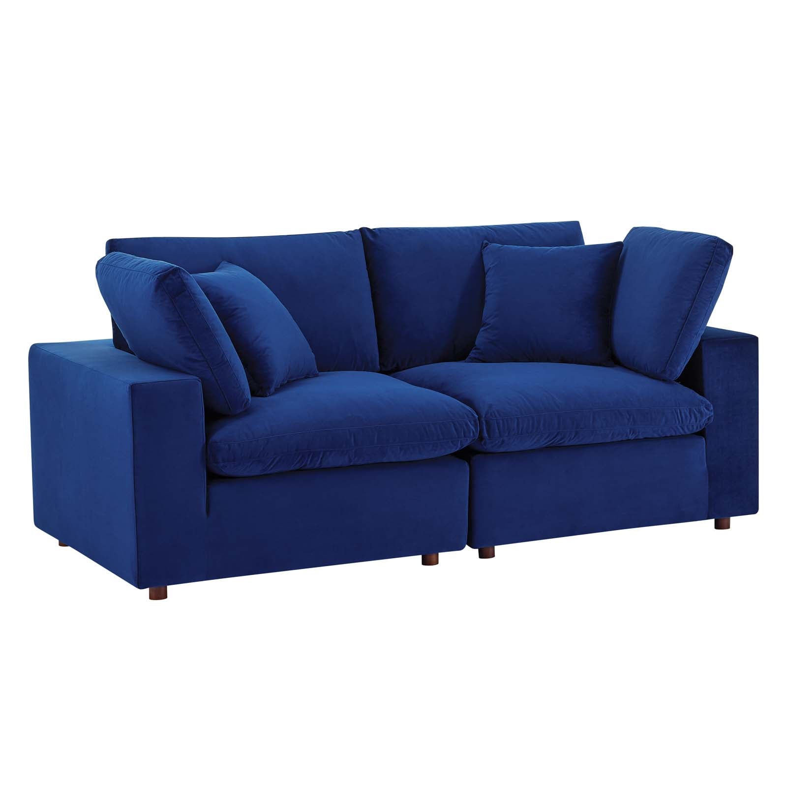 Commix Down Filled Overstuffed Performance Velvet Loveseat - East Shore Modern Home Furnishings