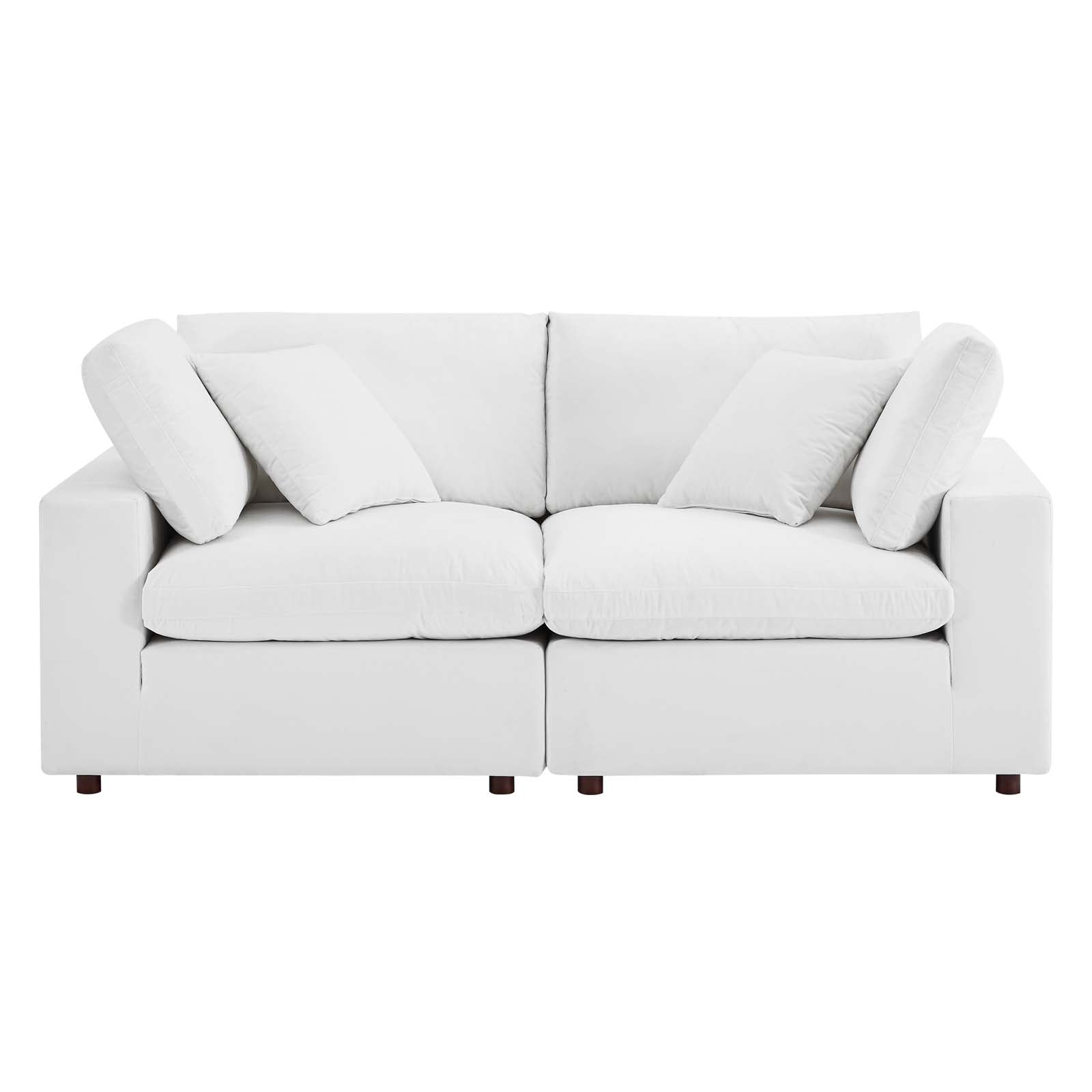 Commix Down Filled Overstuffed Performance Velvet Loveseat - East Shore Modern Home Furnishings