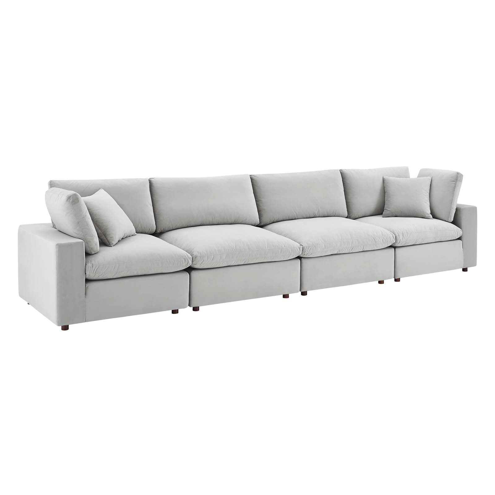 Commix Down Filled Overstuffed Performance Velvet 4-Seater Sofa - East Shore Modern Home Furnishings