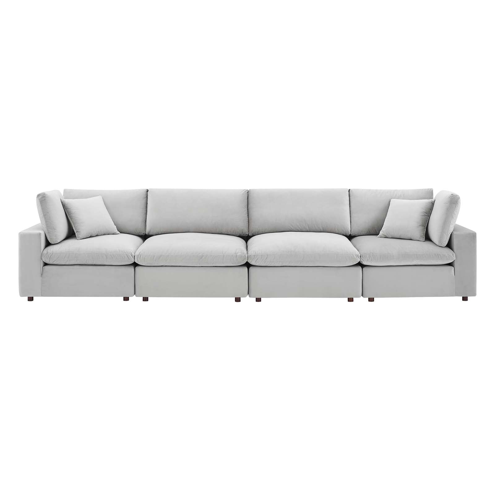 Commix Down Filled Overstuffed Performance Velvet 4-Seater Sofa - East Shore Modern Home Furnishings