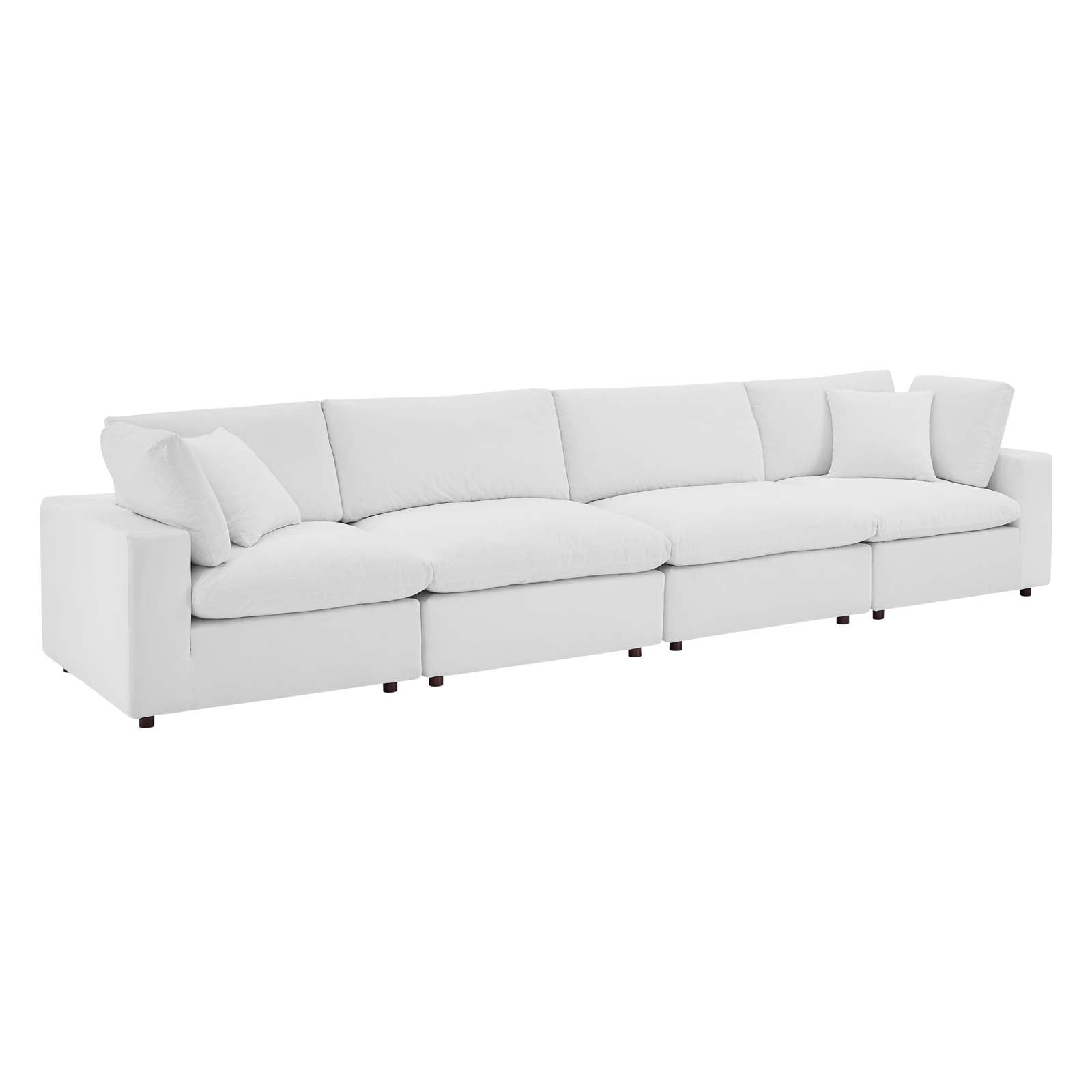 Commix Down Filled Overstuffed Performance Velvet 4-Seater Sofa - East Shore Modern Home Furnishings