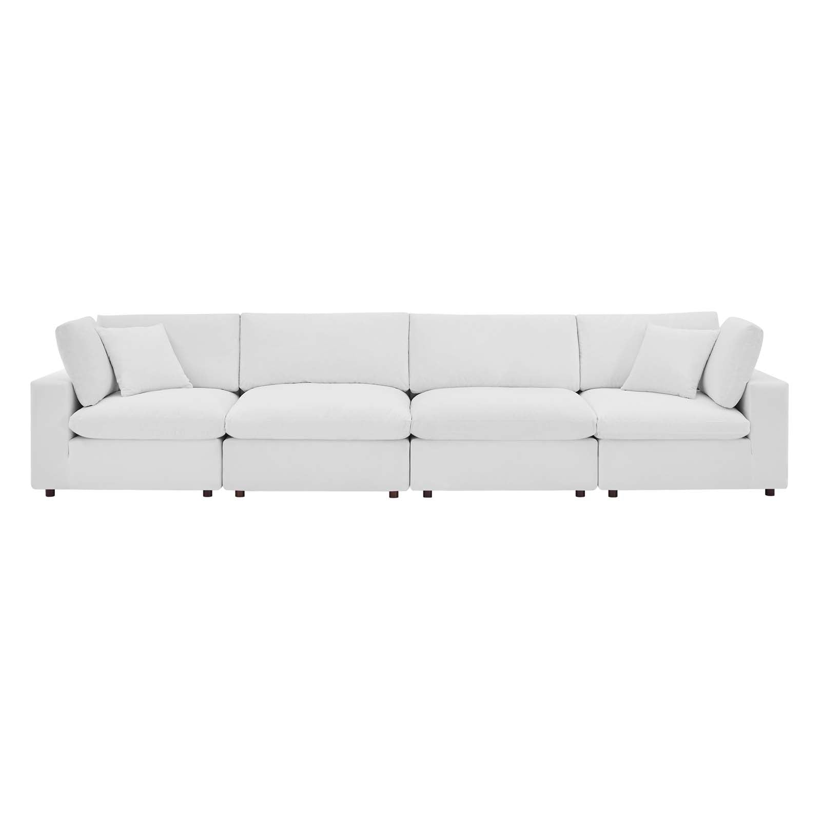 Commix Down Filled Overstuffed Performance Velvet 4-Seater Sofa - East Shore Modern Home Furnishings