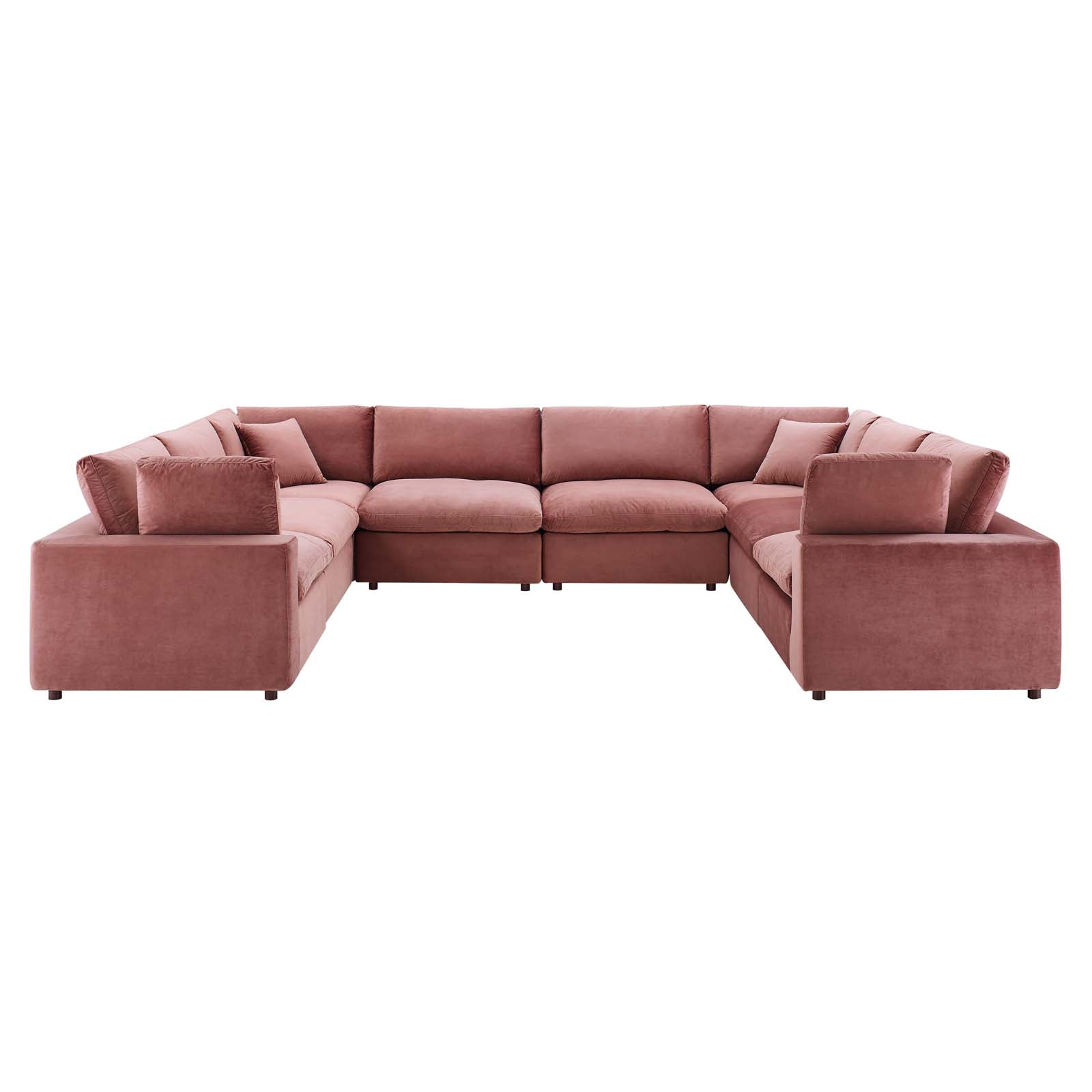 Commix Down Filled Overstuffed Performance Velvet 	8-Piece Sectional Sofa - East Shore Modern Home Furnishings