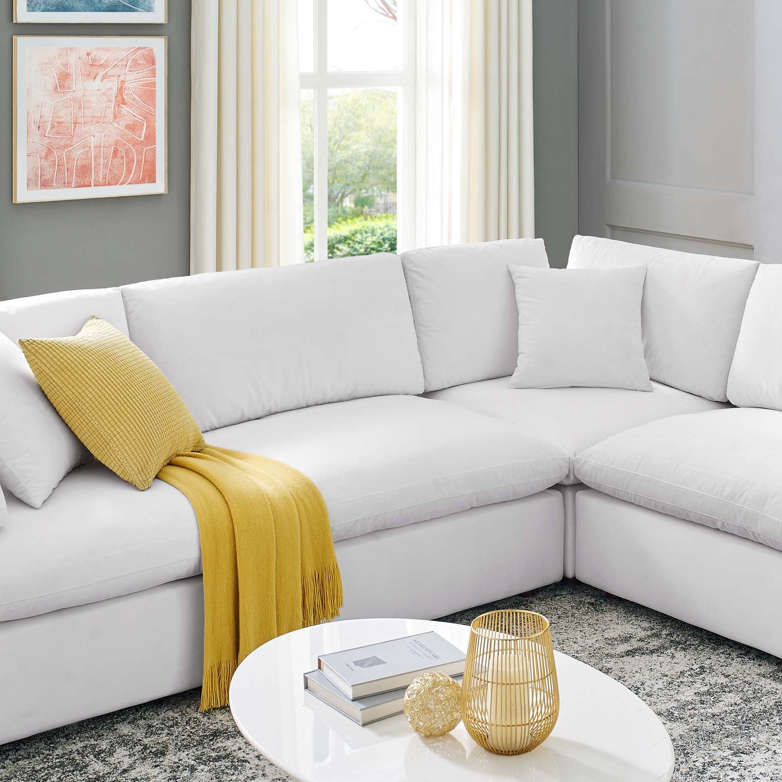 Commix Down Filled Overstuffed Performance Velvet 	8-Piece Sectional Sofa - East Shore Modern Home Furnishings