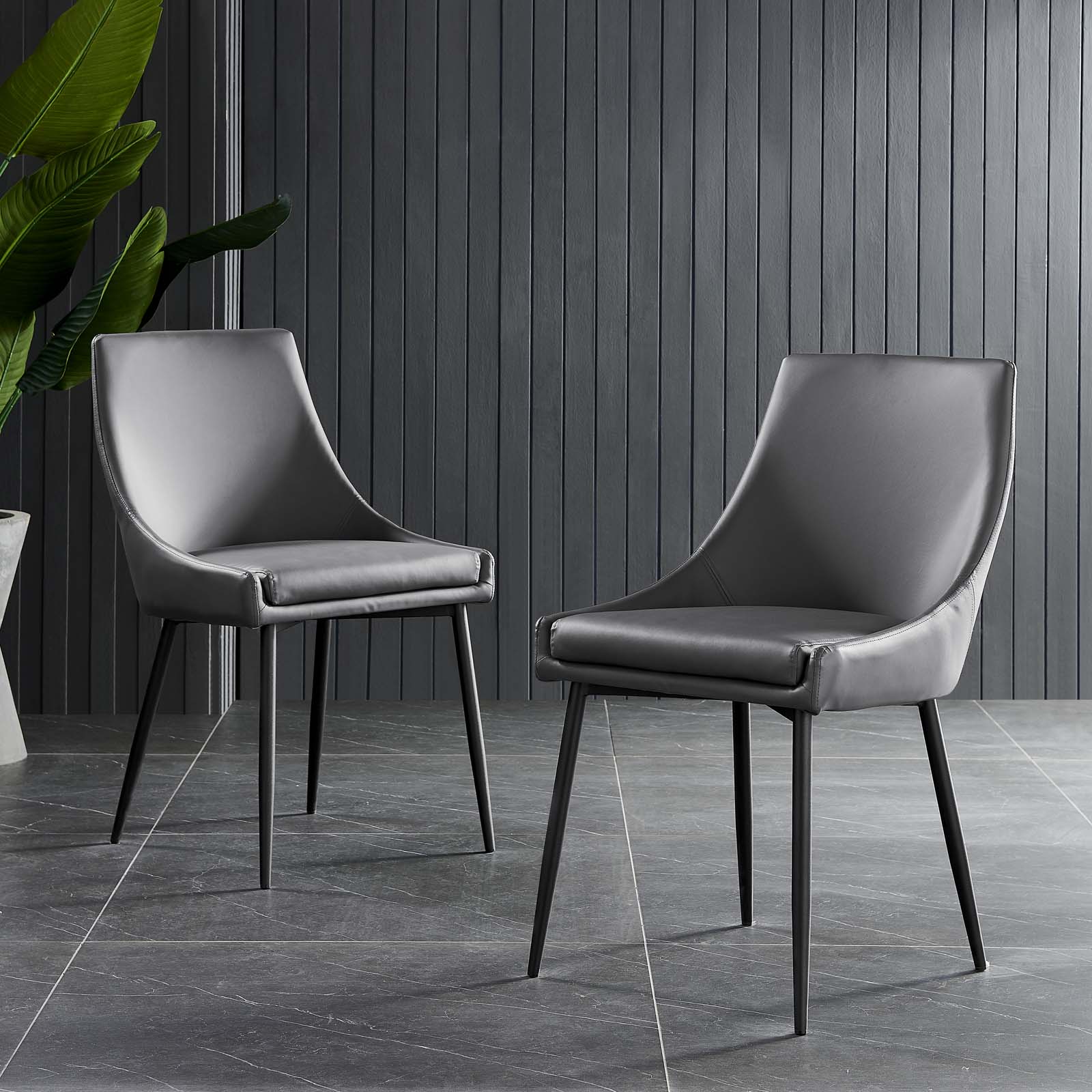 Viscount Vegan Leather Dining Chairs - Set of 2