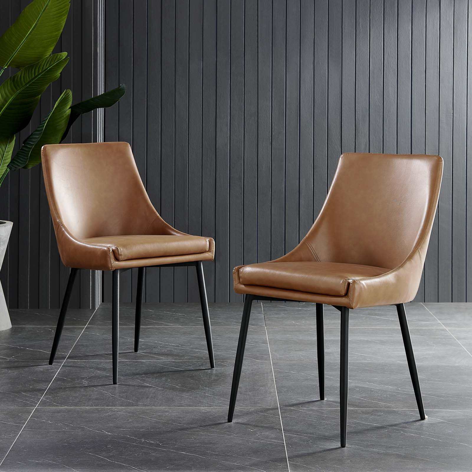 Viscount Vegan Leather Dining Chairs - Set of 2 - East Shore Modern Home Furnishings