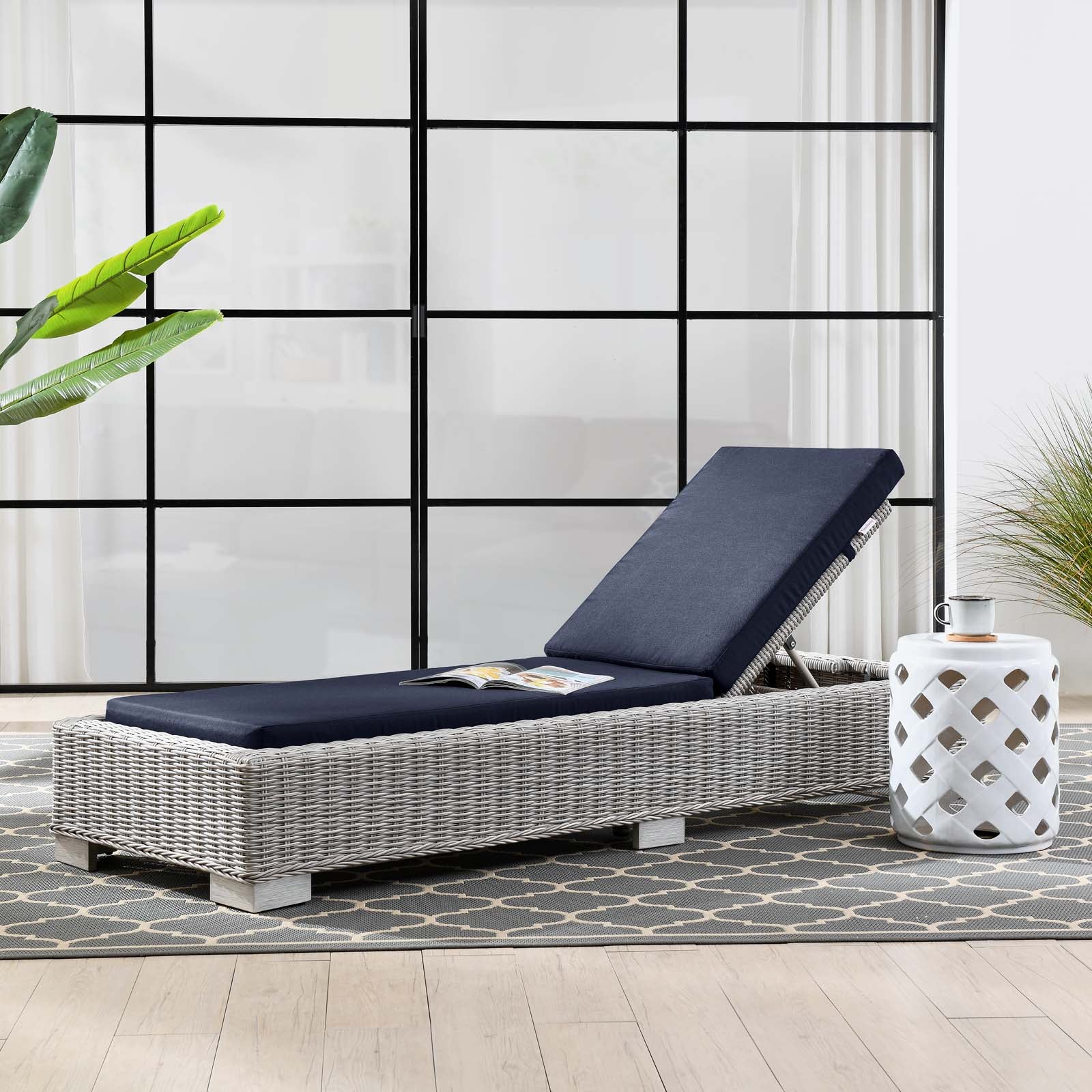 Conway Outdoor Patio Wicker Rattan Chaise Lounge - East Shore Modern Home Furnishings
