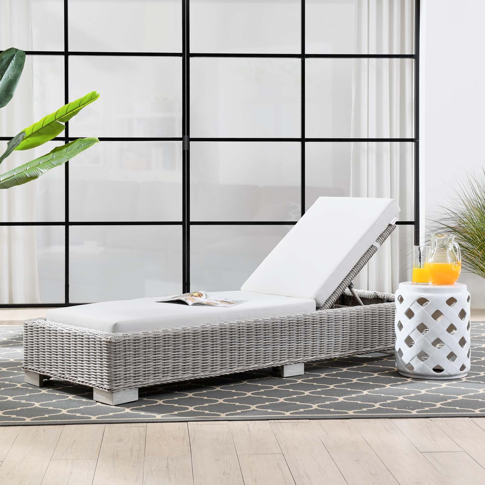 Conway Outdoor Patio Wicker Rattan Chaise Lounge - East Shore Modern Home Furnishings