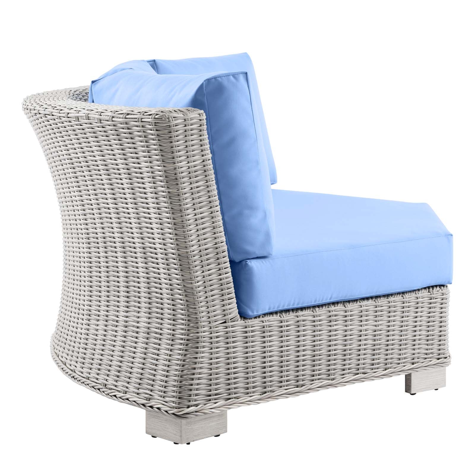 Conway Outdoor Patio Wicker Rattan Round Corner Chair - East Shore Modern Home Furnishings