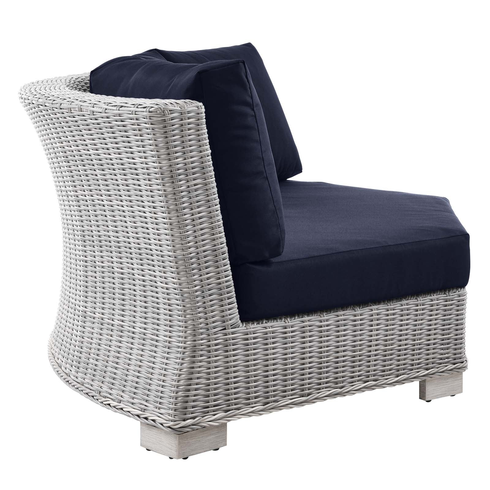 Conway Outdoor Patio Wicker Rattan Round Corner Chair - East Shore Modern Home Furnishings