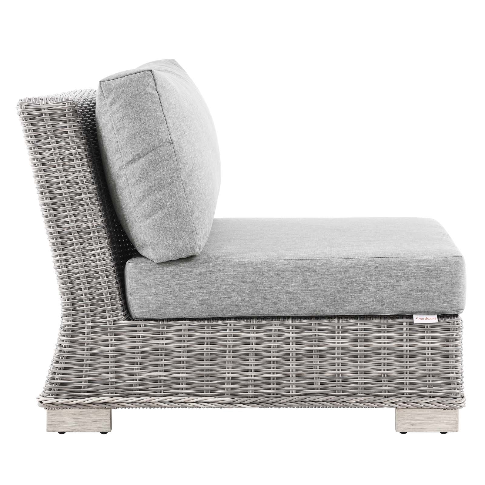 Conway Outdoor Patio Wicker Rattan Armless Chair - East Shore Modern Home Furnishings