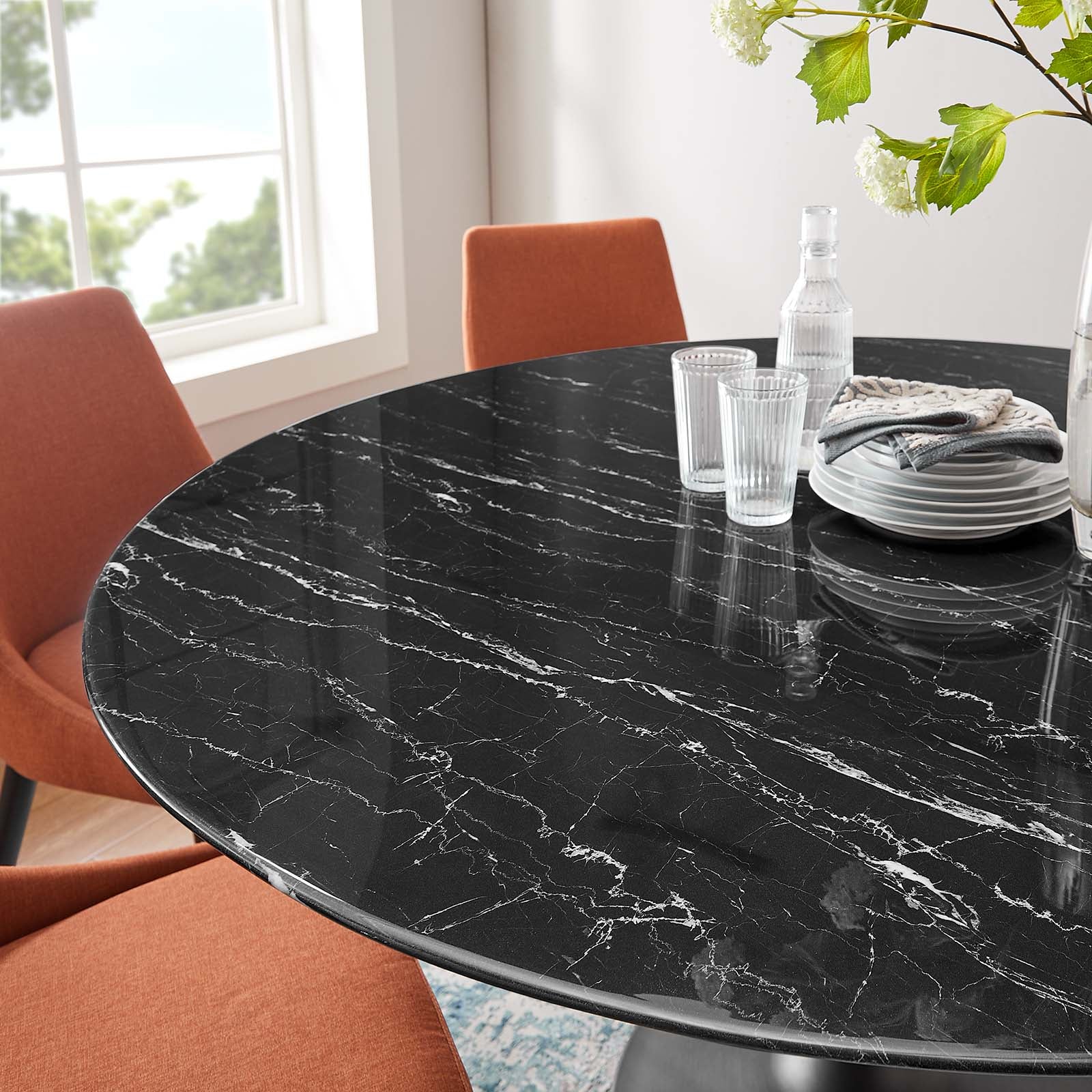 Lippa 60" Artificial Marble Dining Table