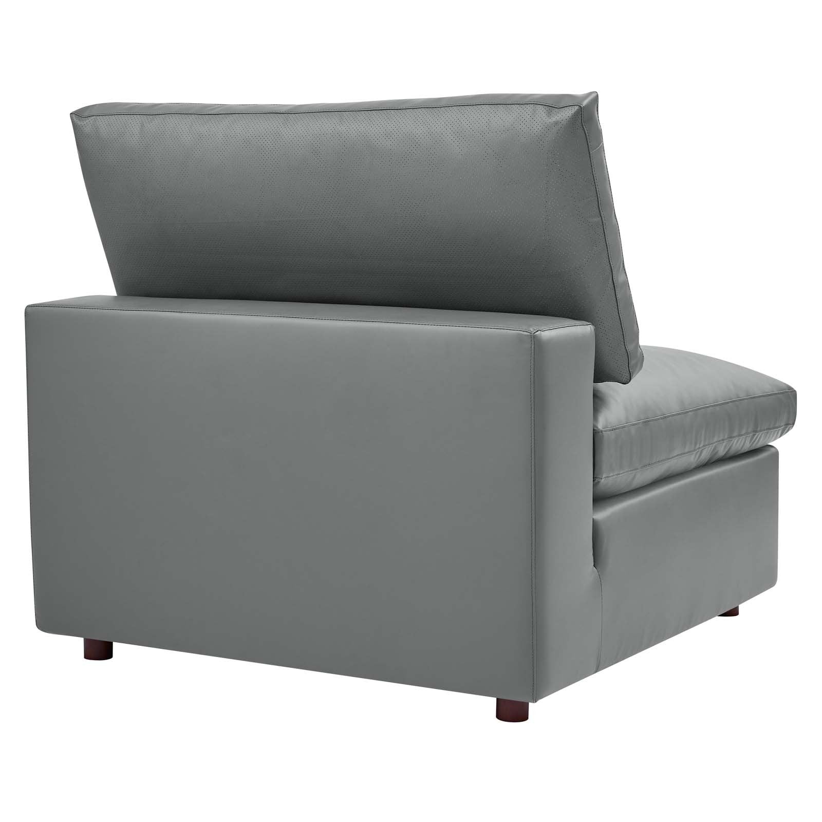 Commix Down Filled Overstuffed Vegan Leather 3-Seater Sofa - East Shore Modern Home Furnishings