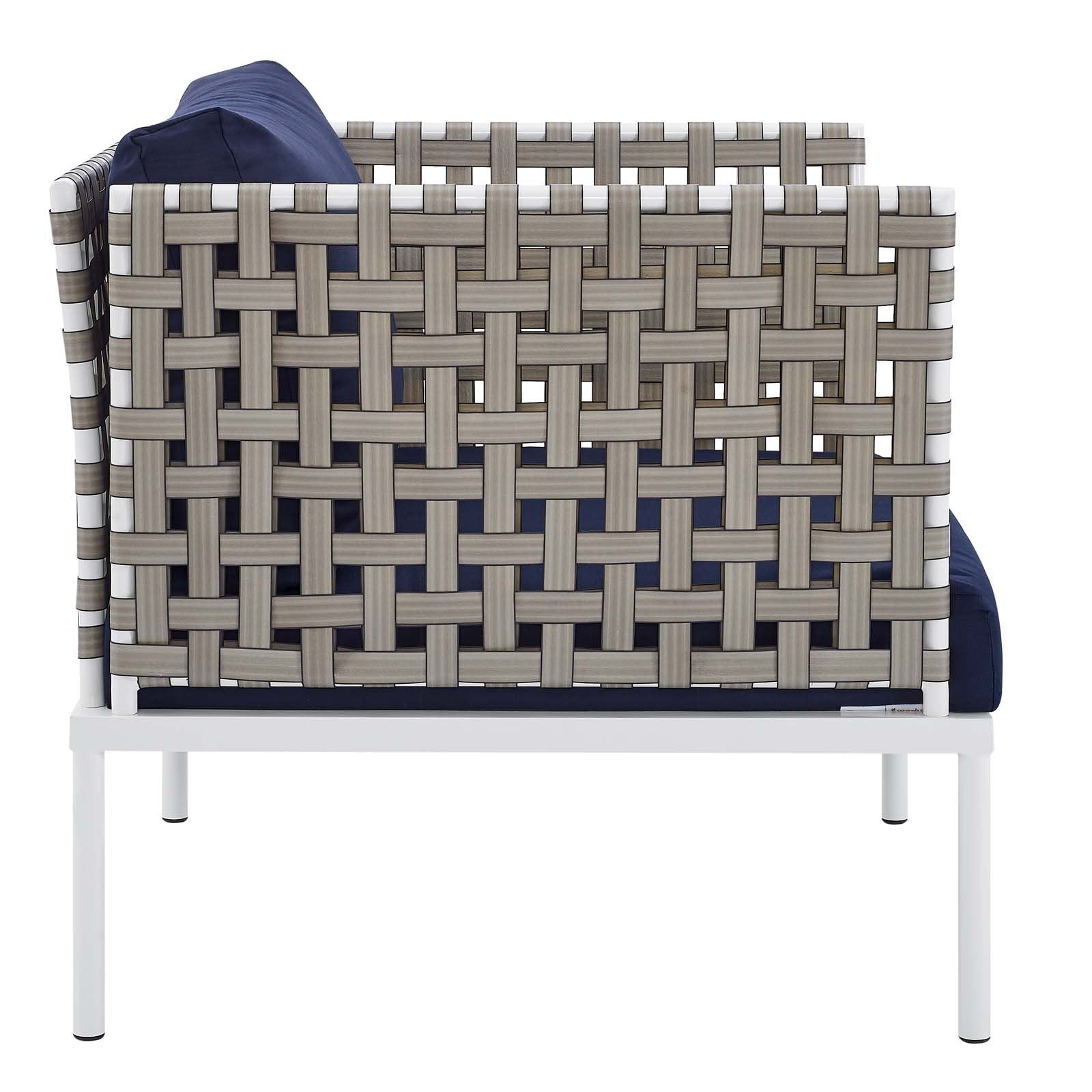 Harmony Sunbrella® Basket Weave Outdoor Patio Aluminum Armchair - East Shore Modern Home Furnishings