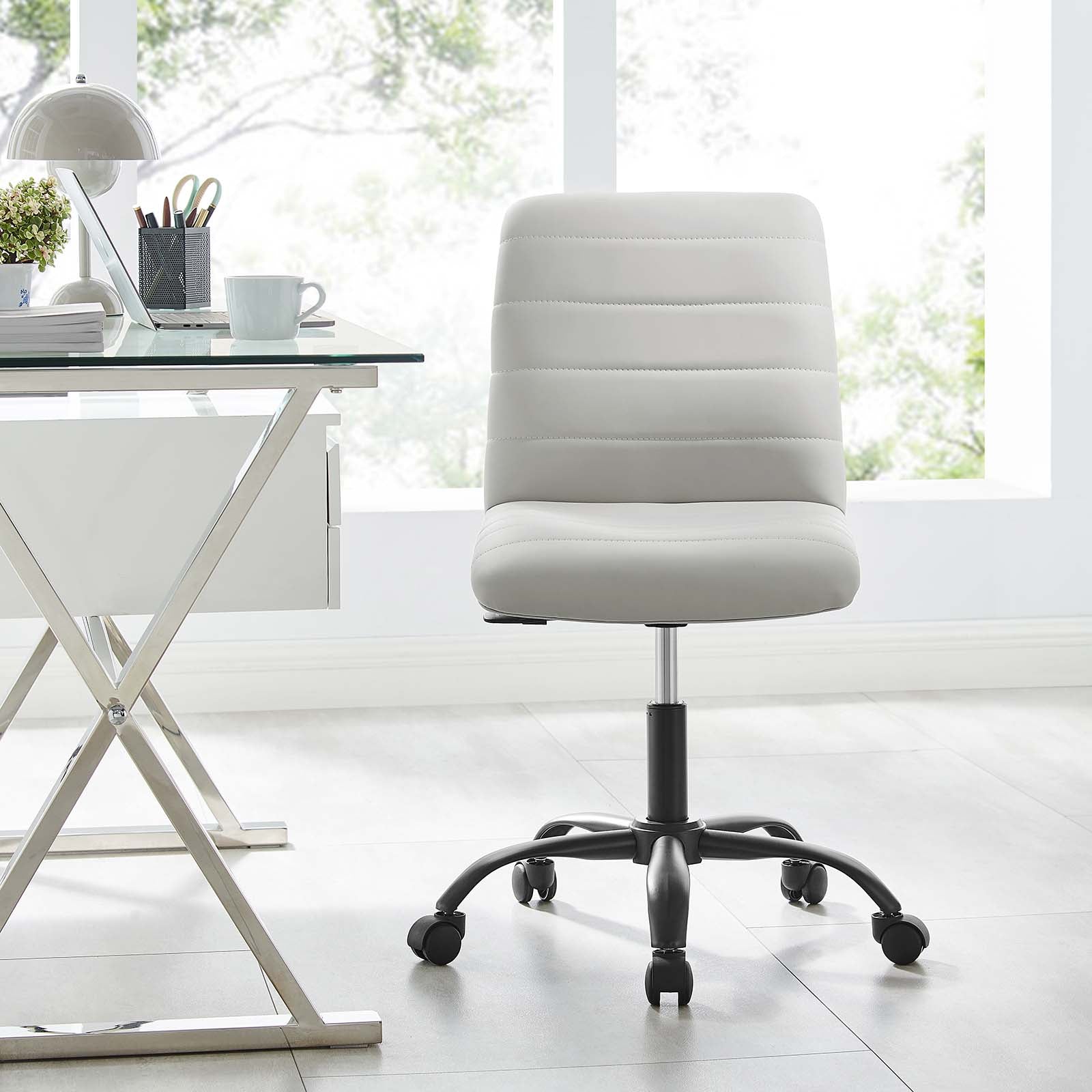 Ripple Armless Vegan Leather Office Chair - East Shore Modern Home Furnishings