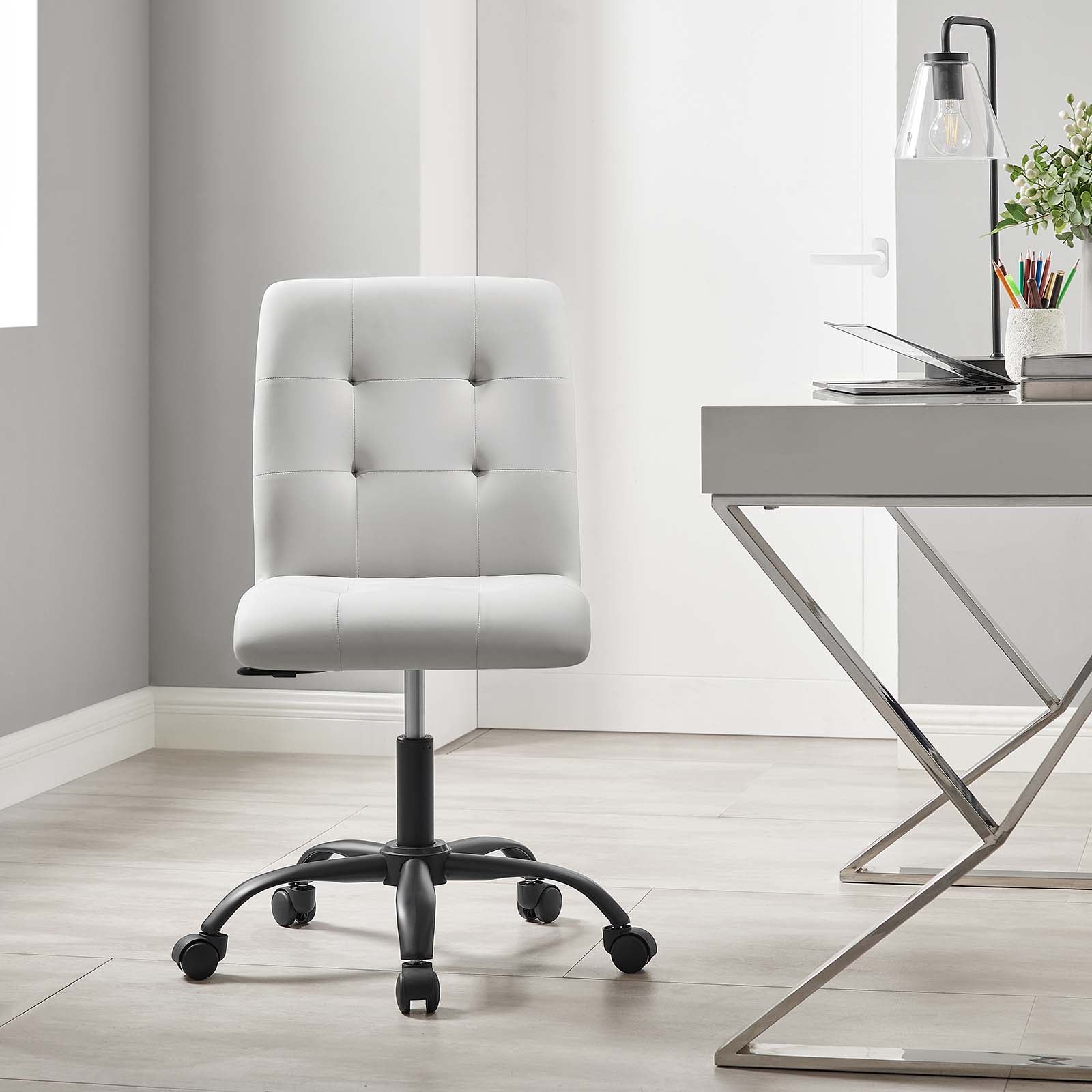 Prim Armless Vegan Leather Office Chair - East Shore Modern Home Furnishings