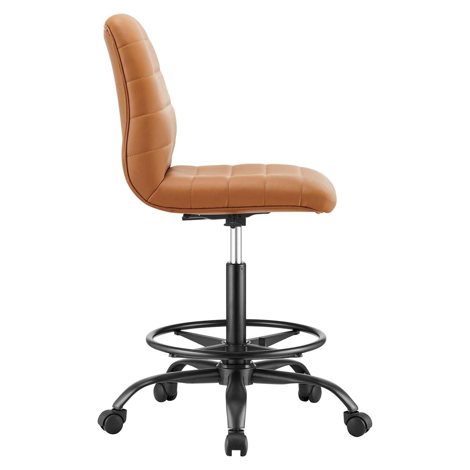 Ripple Armless Vegan Leather Drafting Chair - East Shore Modern Home Furnishings