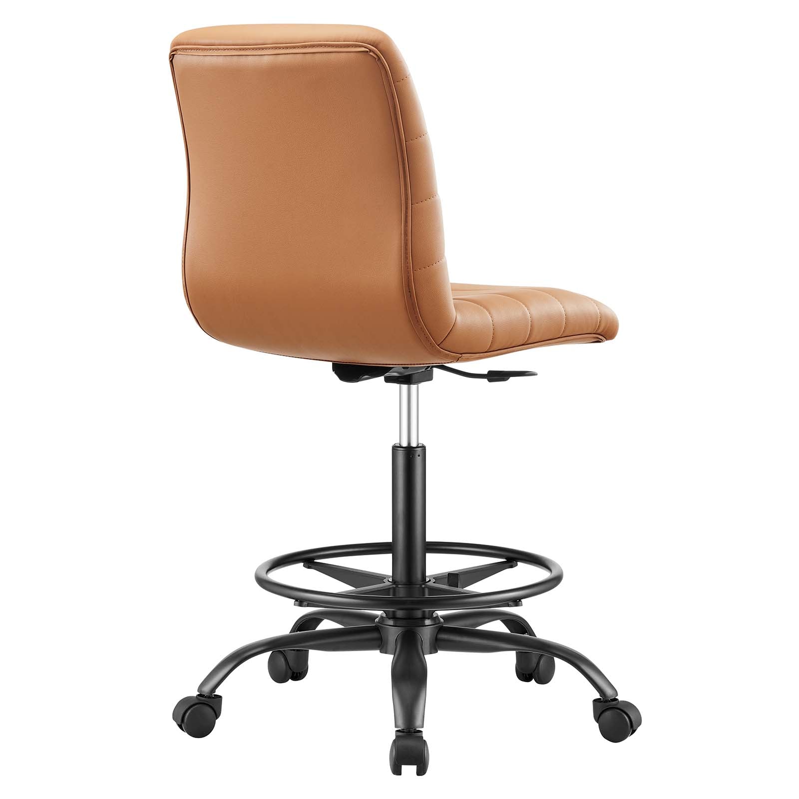 Ripple Armless Vegan Leather Drafting Chair - East Shore Modern Home Furnishings
