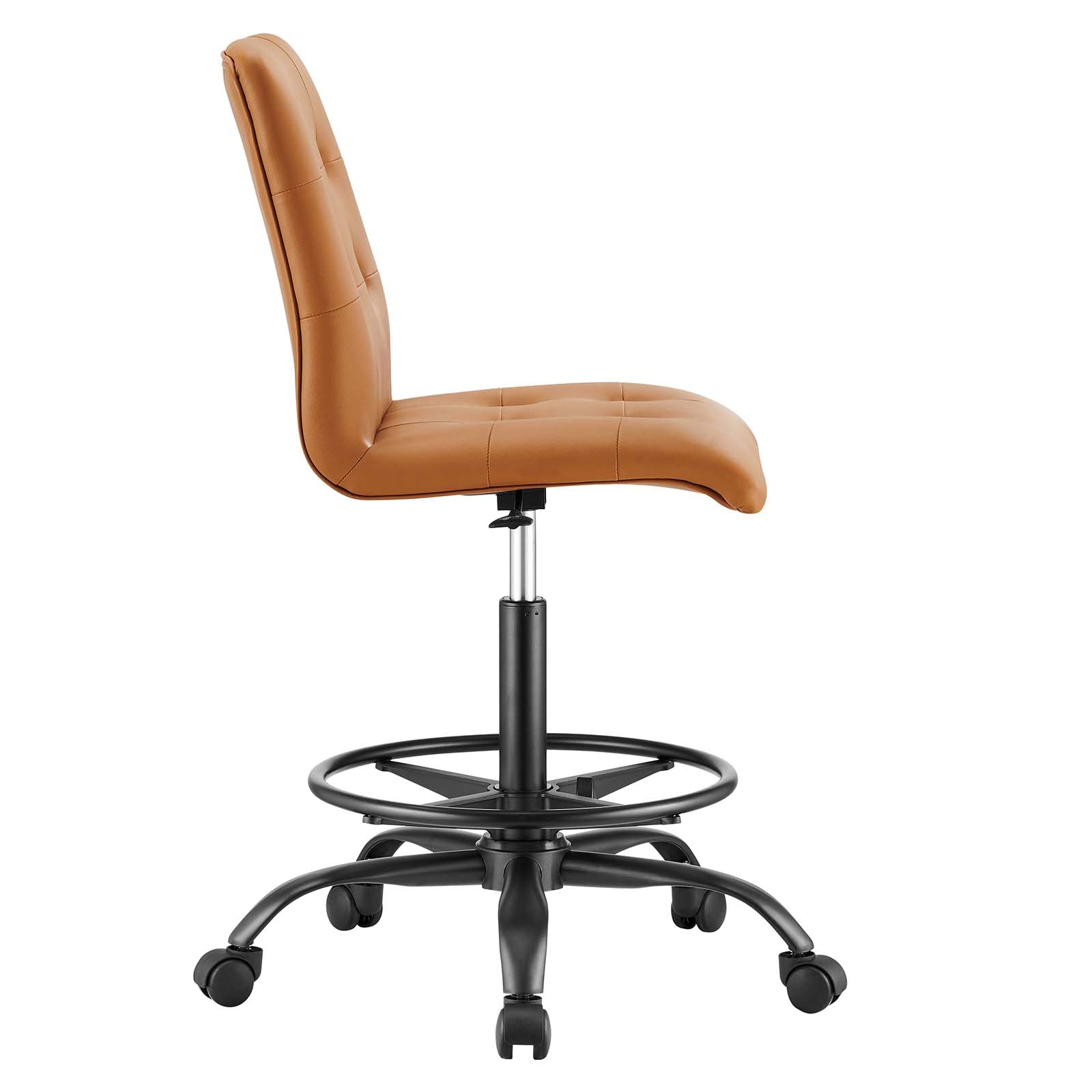 Prim Armless Vegan Leather Drafting Chair - East Shore Modern Home Furnishings