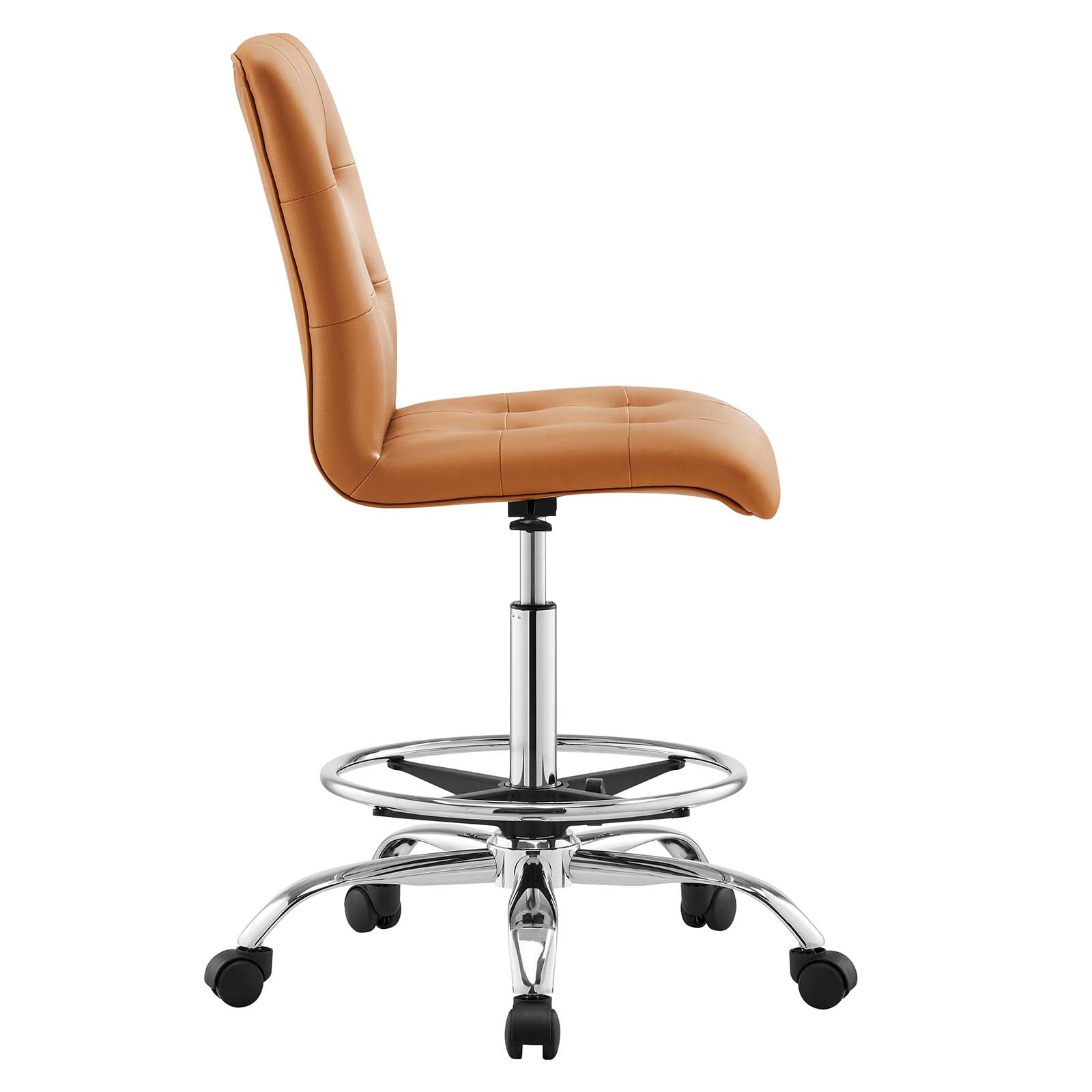 Prim Armless Vegan Leather Drafting Chair - East Shore Modern Home Furnishings