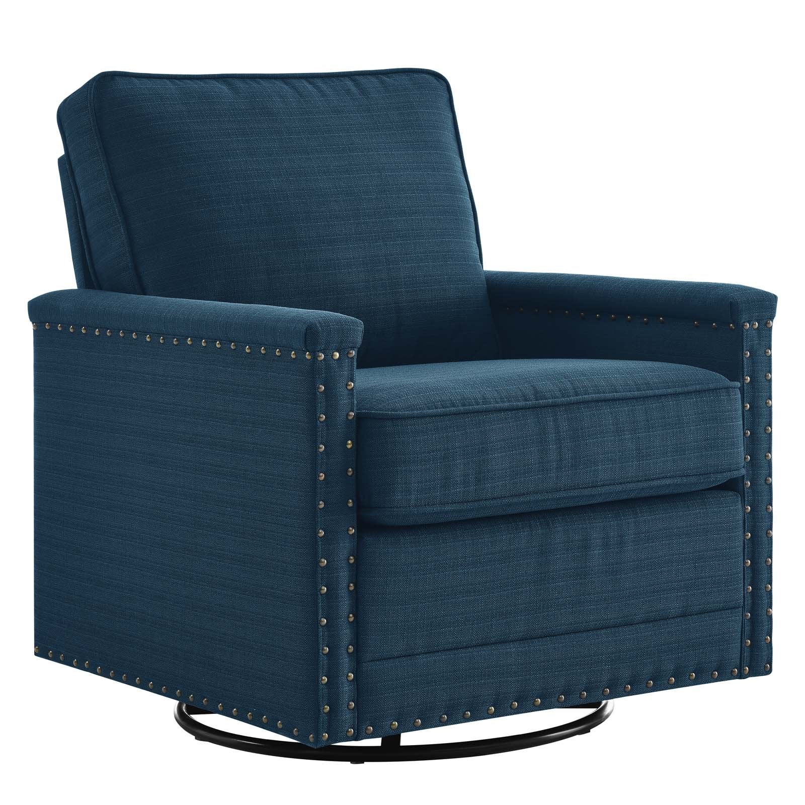 Ashton Upholstered Fabric Swivel Chair