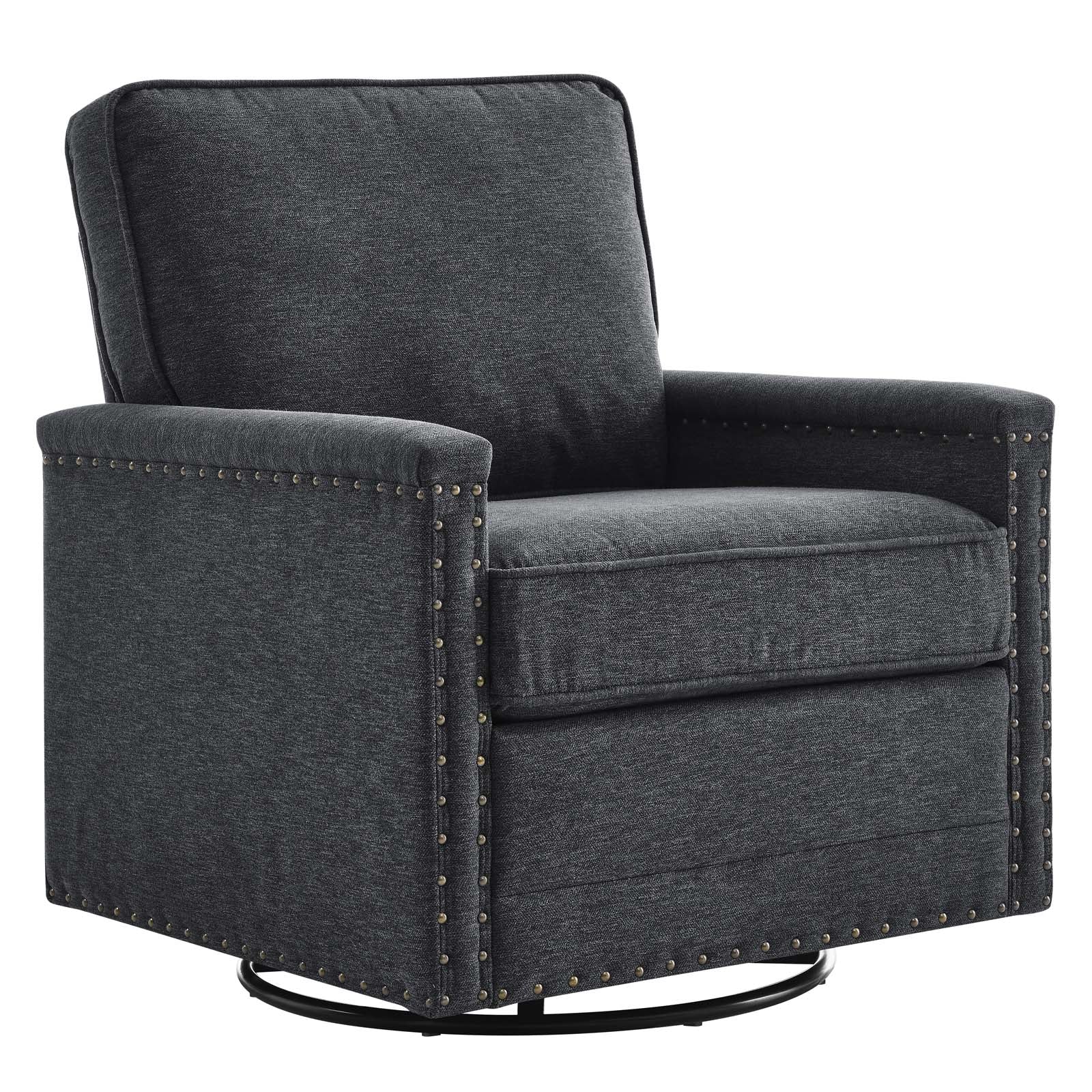 Ashton Upholstered Fabric Swivel Chair - East Shore Modern Home Furnishings