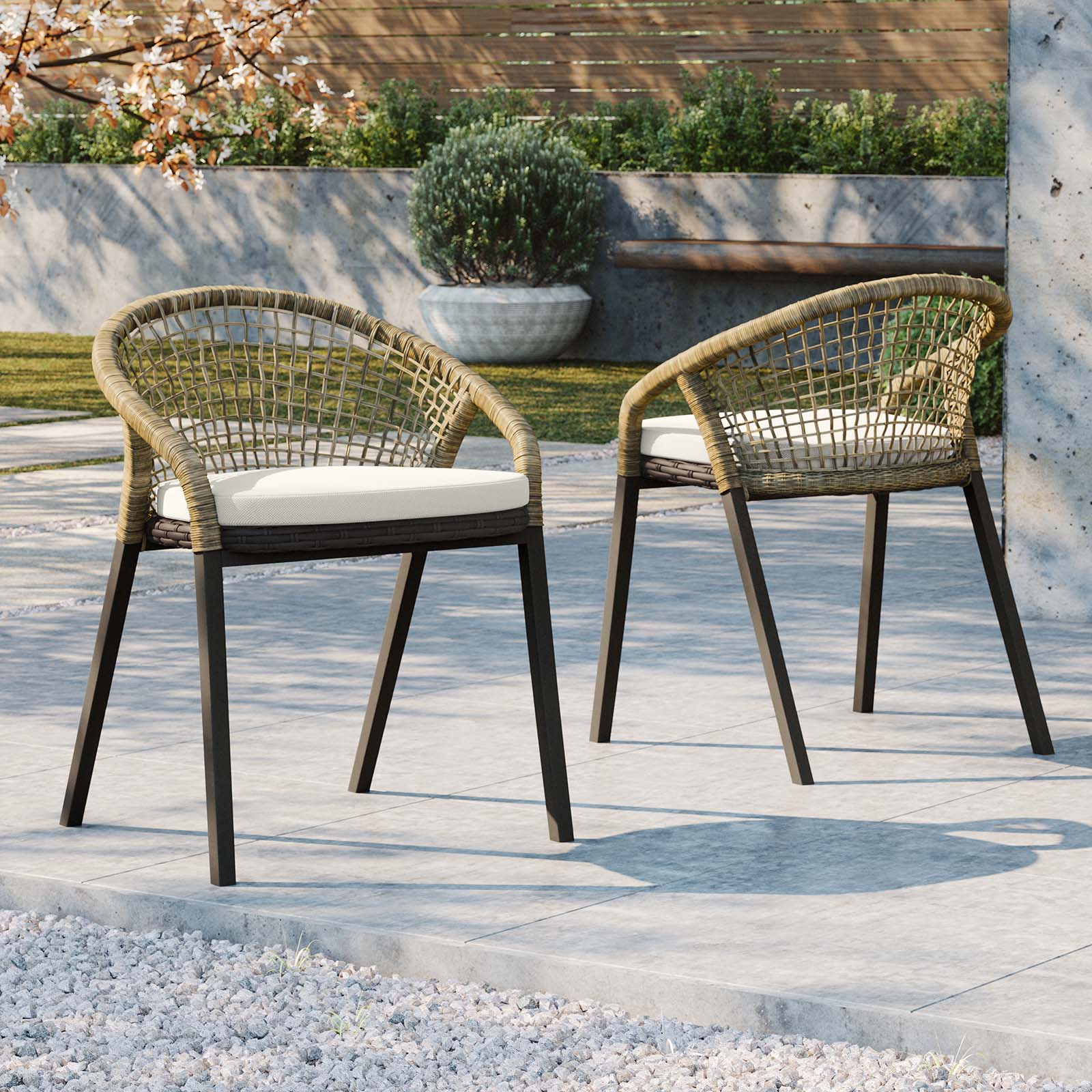 Meadow Outdoor Patio Dining Chairs Set of 2 - East Shore Modern Home Furnishings