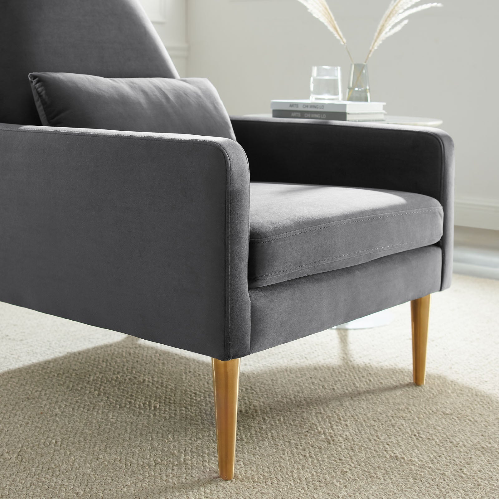 Liliana Performance Velvet Armchair - East Shore Modern Home Furnishings