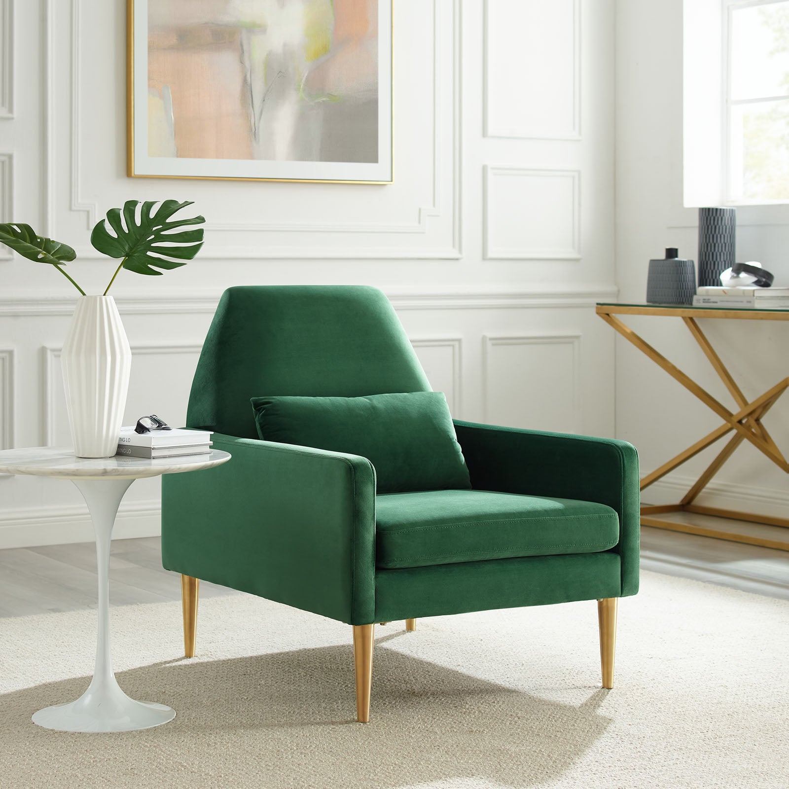 Liliana Performance Velvet Armchair - East Shore Modern Home Furnishings