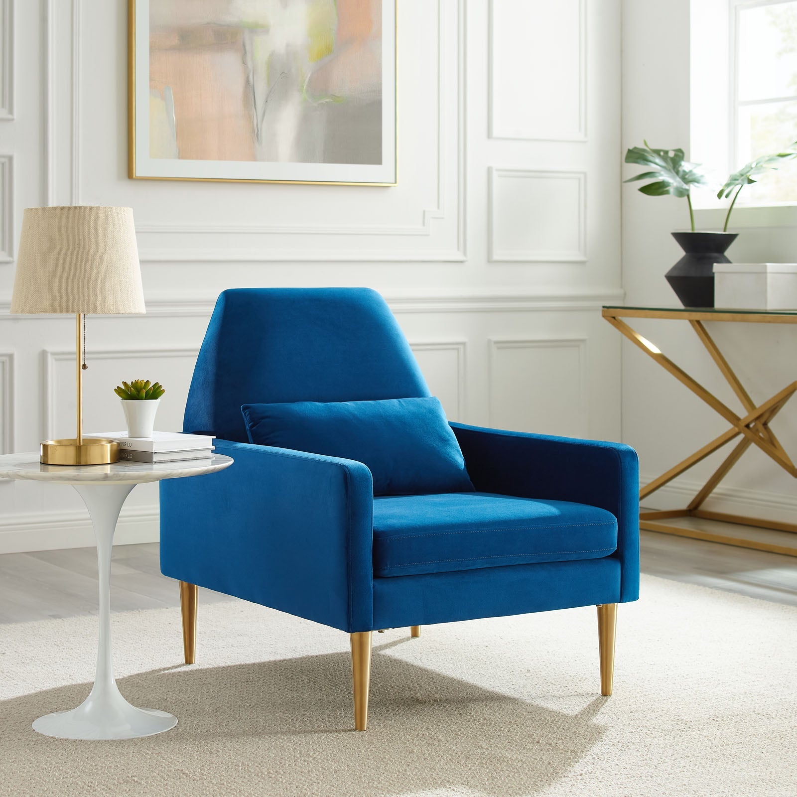 Liliana Performance Velvet Armchair - East Shore Modern Home Furnishings