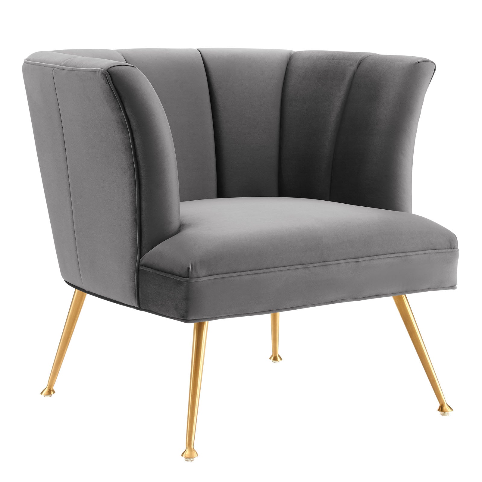 Veronica Channel Tufted Performance Velvet Armchair - East Shore Modern Home Furnishings