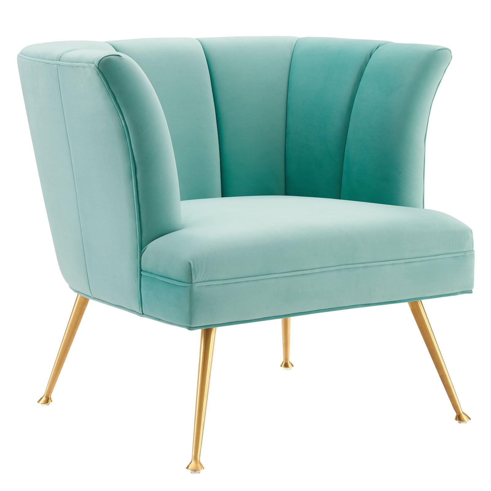 Veronica Channel Tufted Performance Velvet Armchair - East Shore Modern Home Furnishings